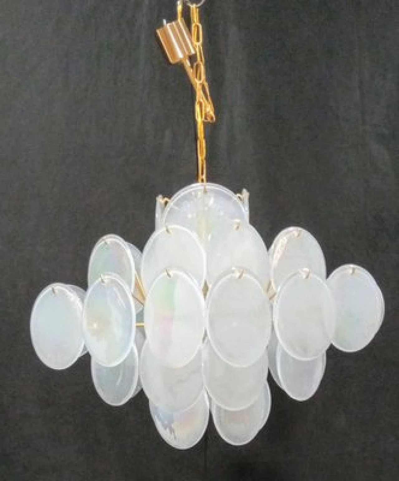 Murano glass disc chandelier, 1980s 2