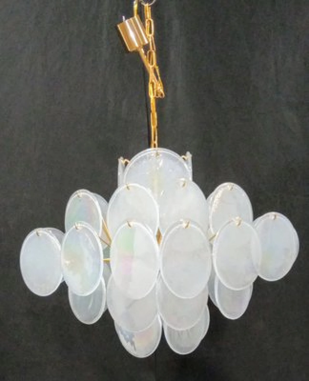 Murano glass disc chandelier, 1980s 3