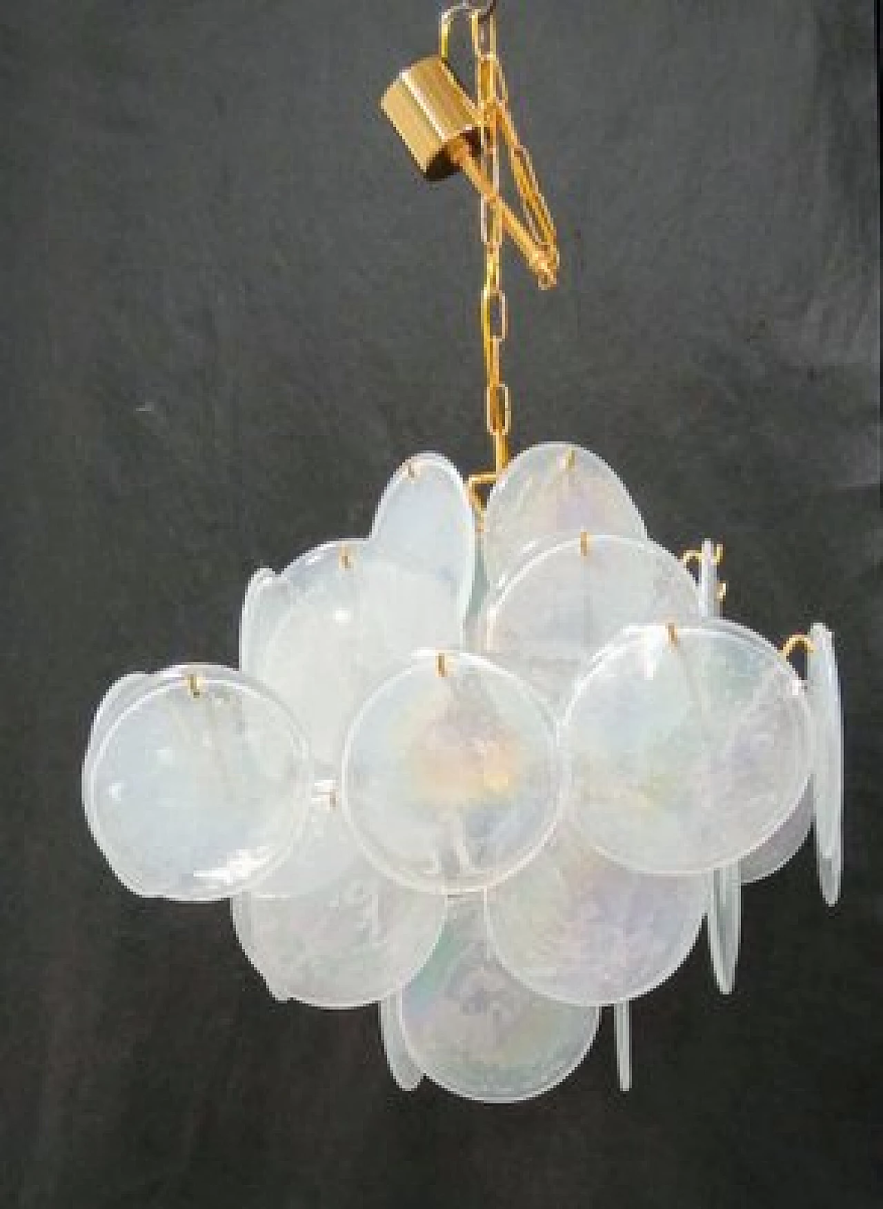 Murano glass disc chandelier, 1980s 4