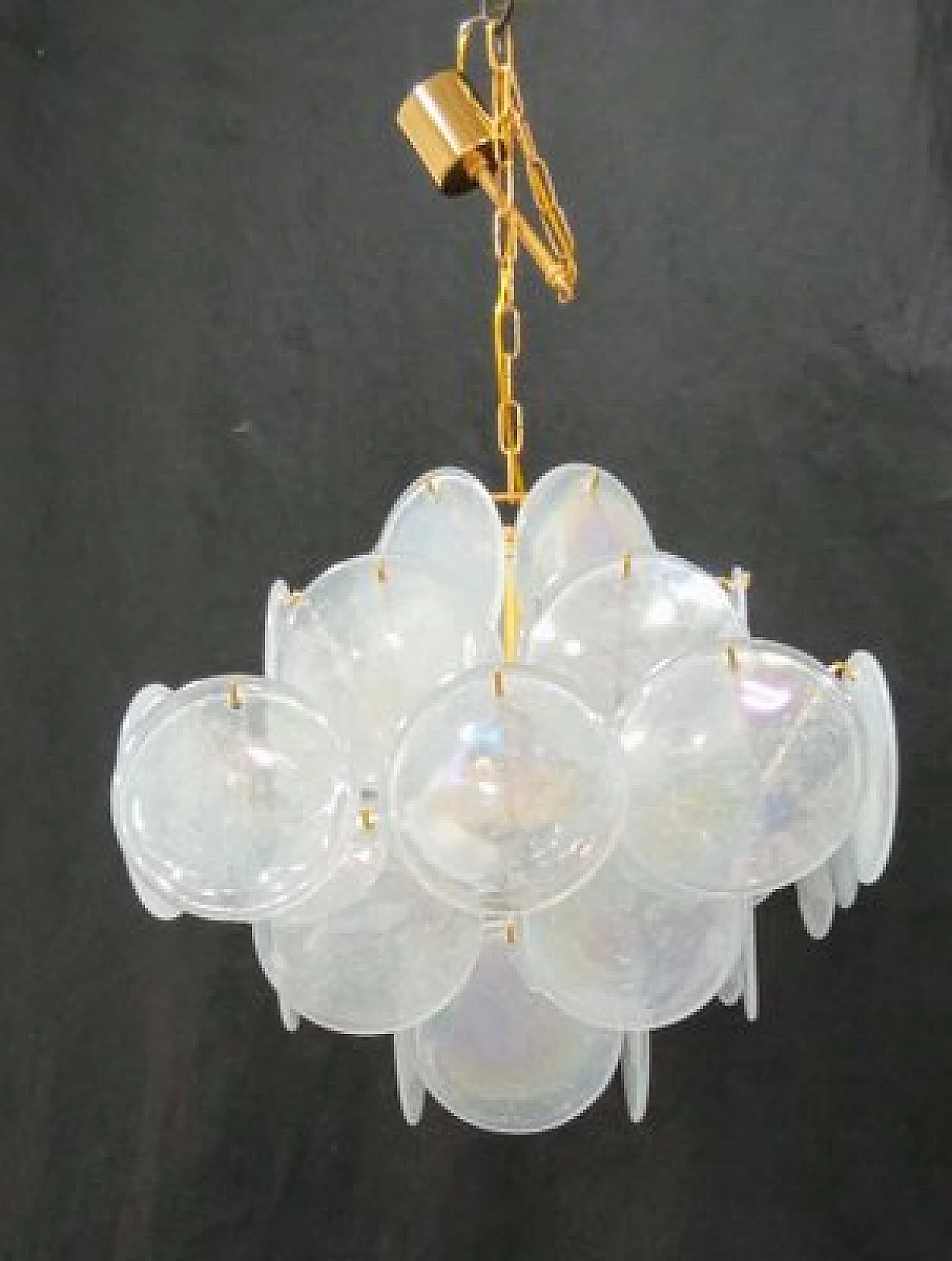 Murano glass disc chandelier, 1980s 5