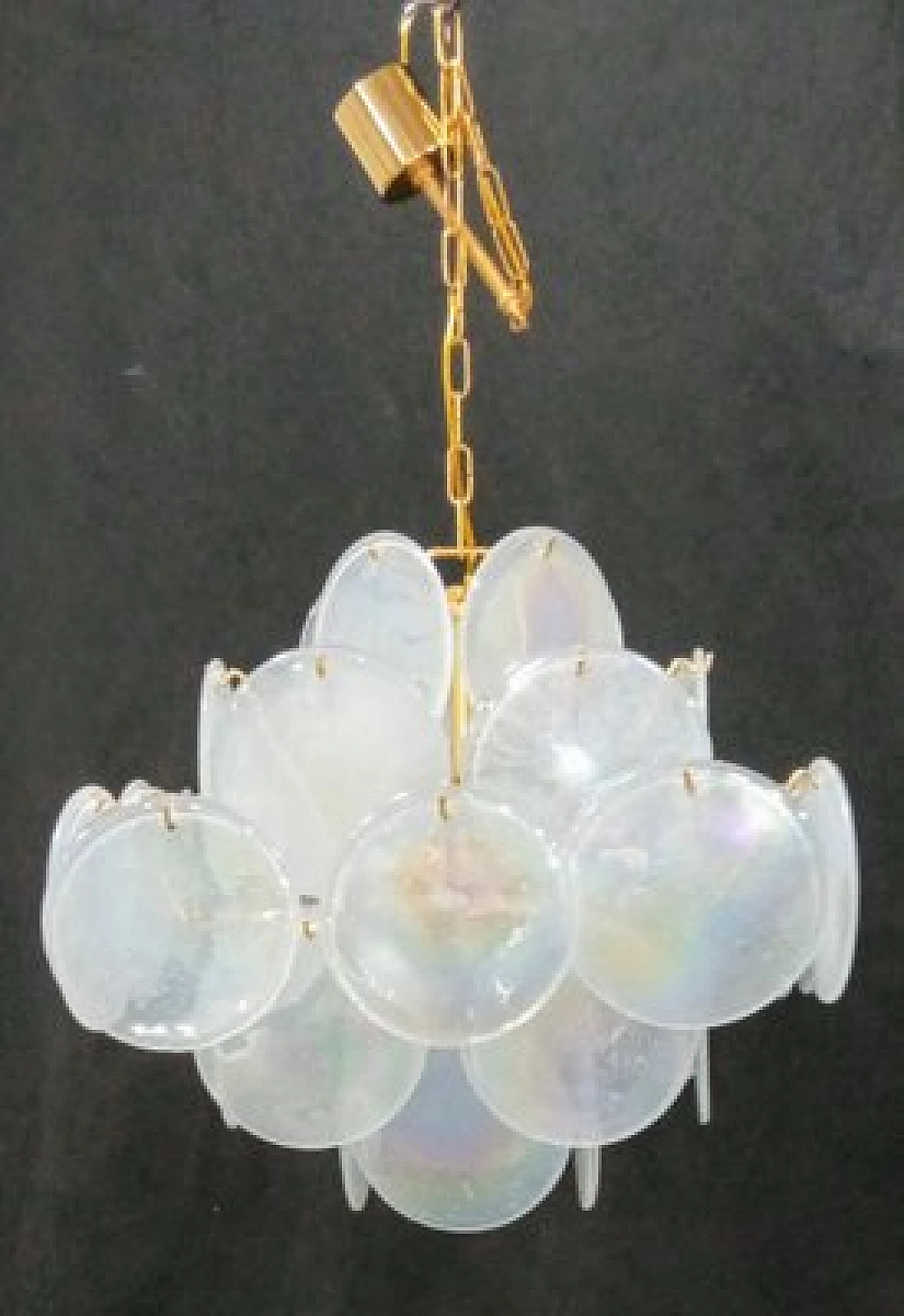 Murano glass disc chandelier, 1980s 7