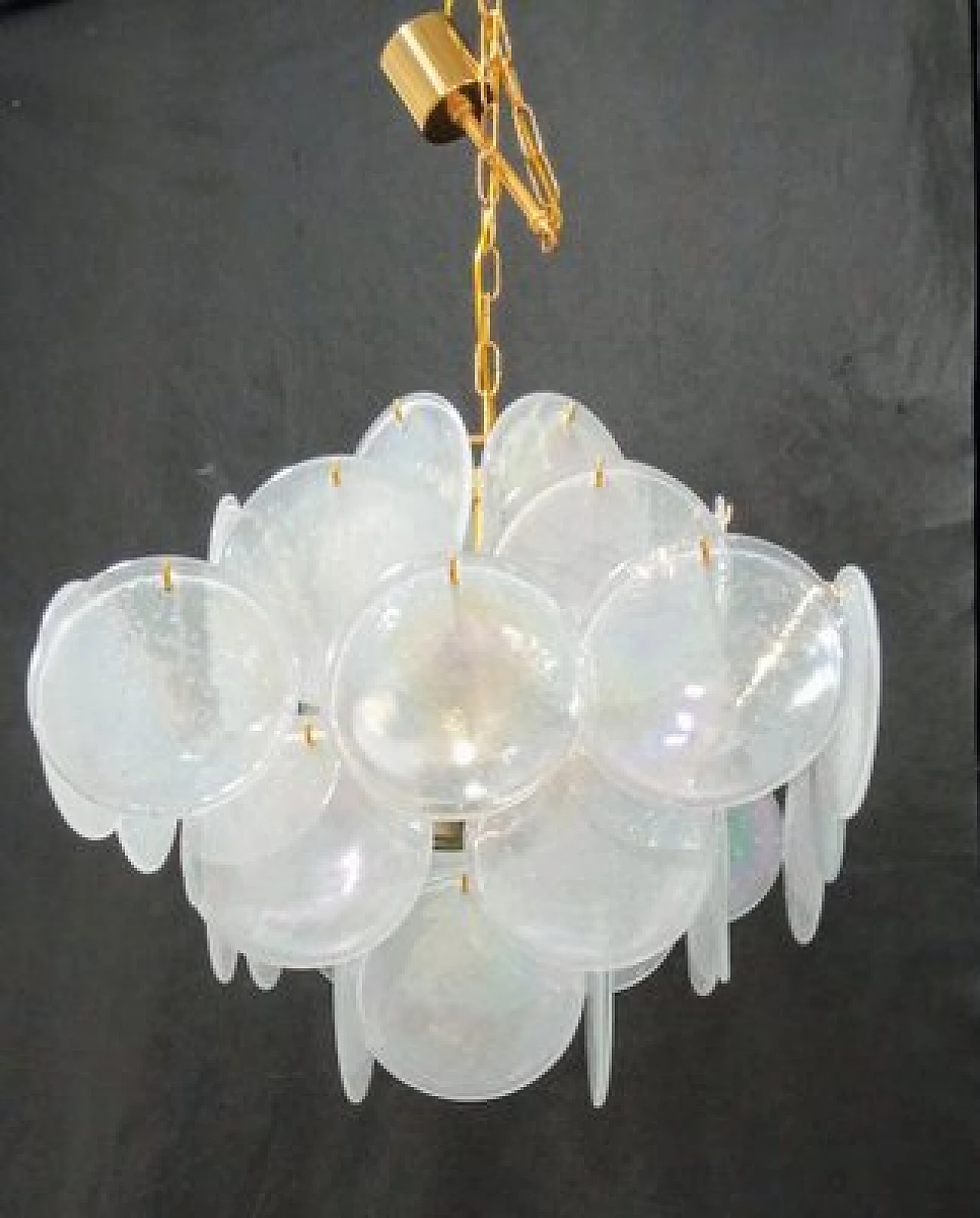 Murano glass disc chandelier, 1980s 8