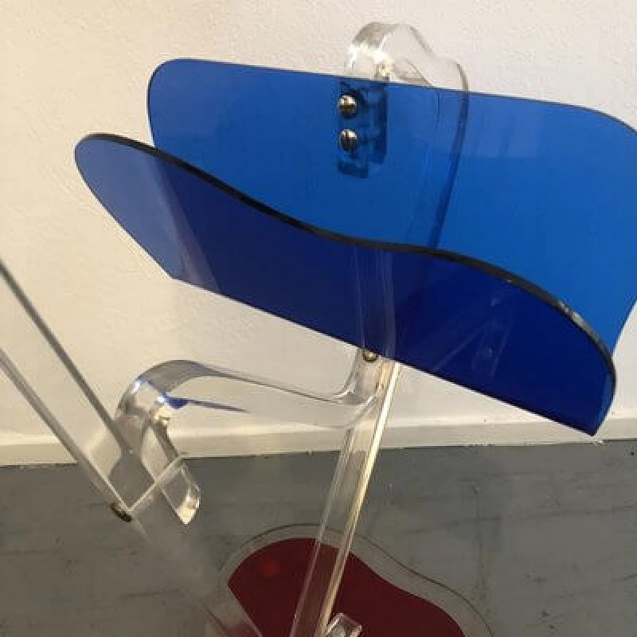 Acrylic glass and brass coat stand by Ambrosio, 1950s 3