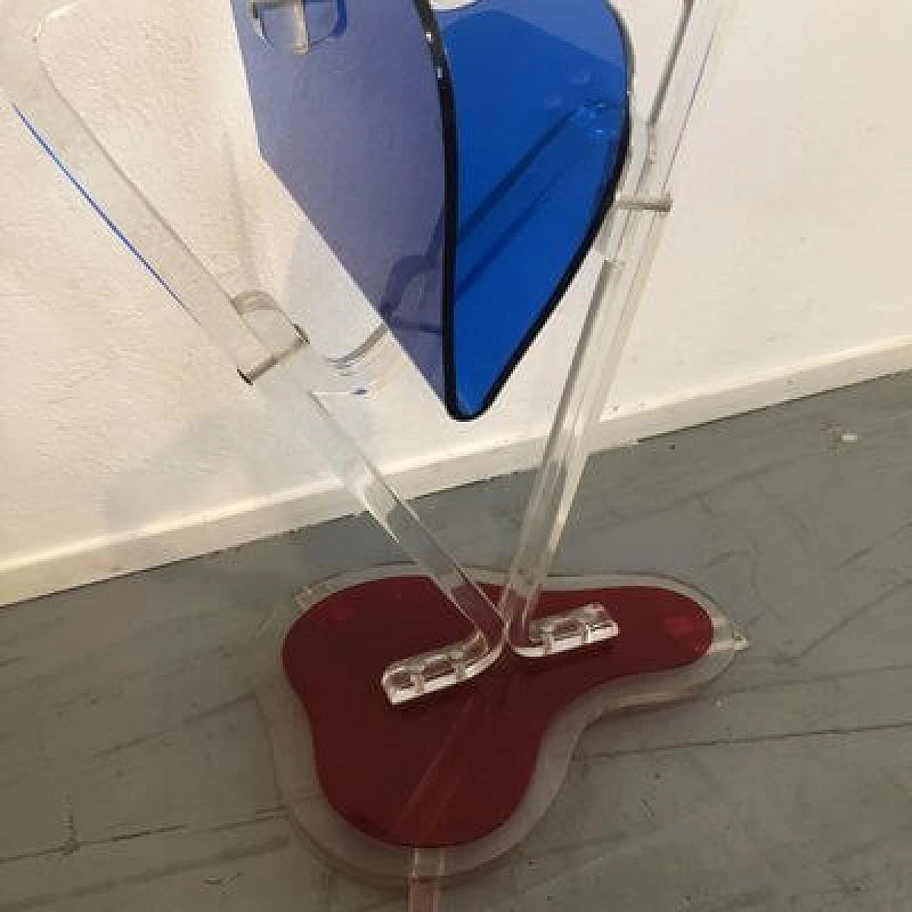 Acrylic glass and brass coat stand by Ambrosio, 1950s 5