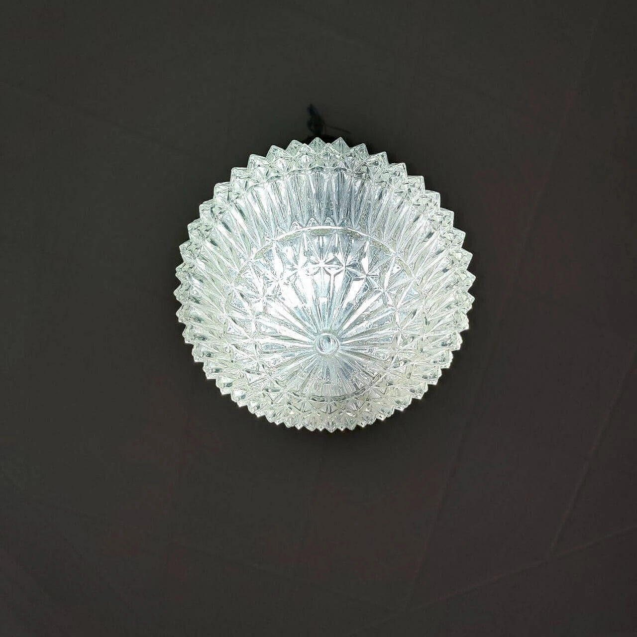 Lampadario in vetro di Murano e ottone, anni '40 7