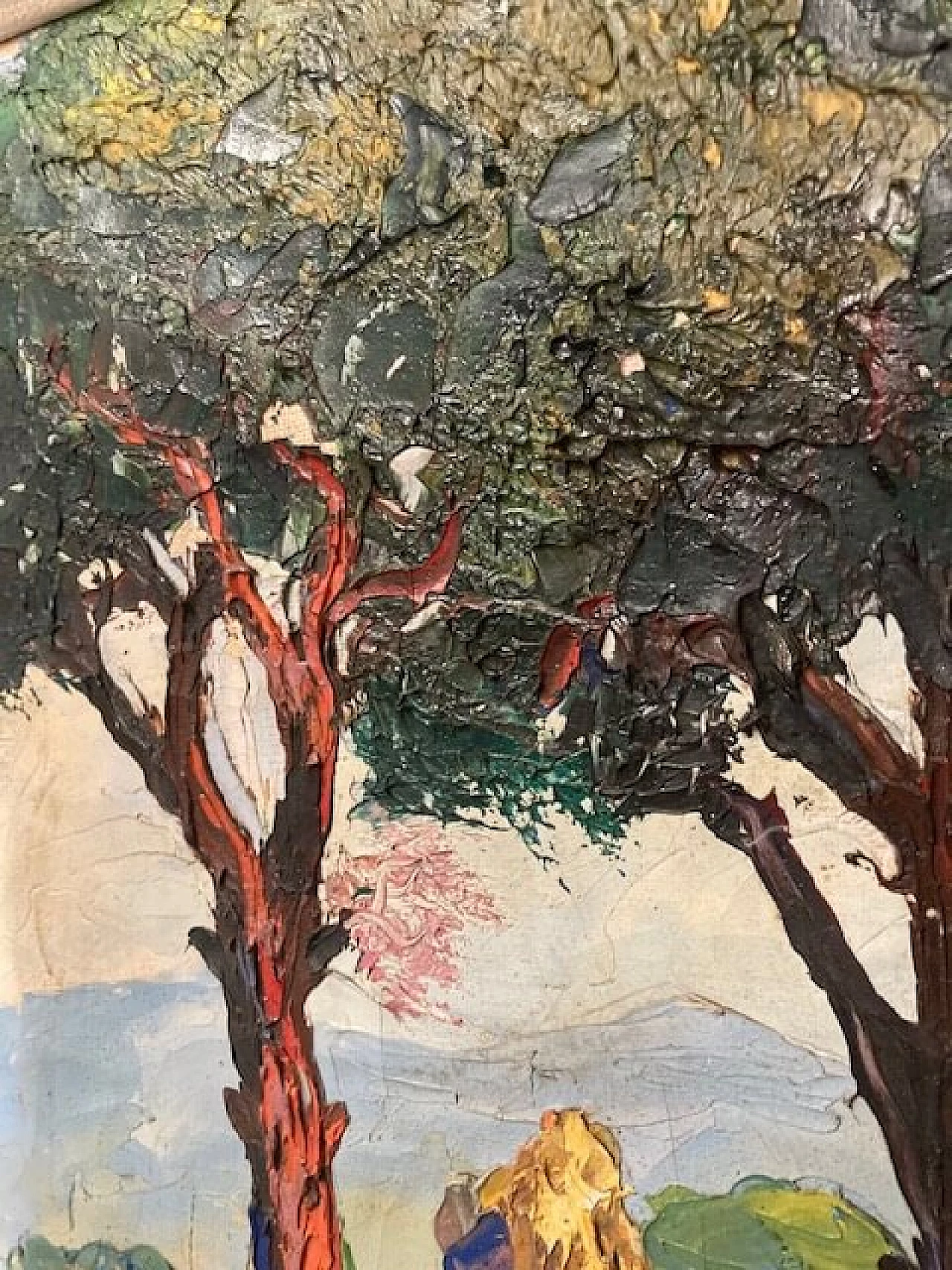 Tree-lined avenue, oil painting on canvas, 1940s 8