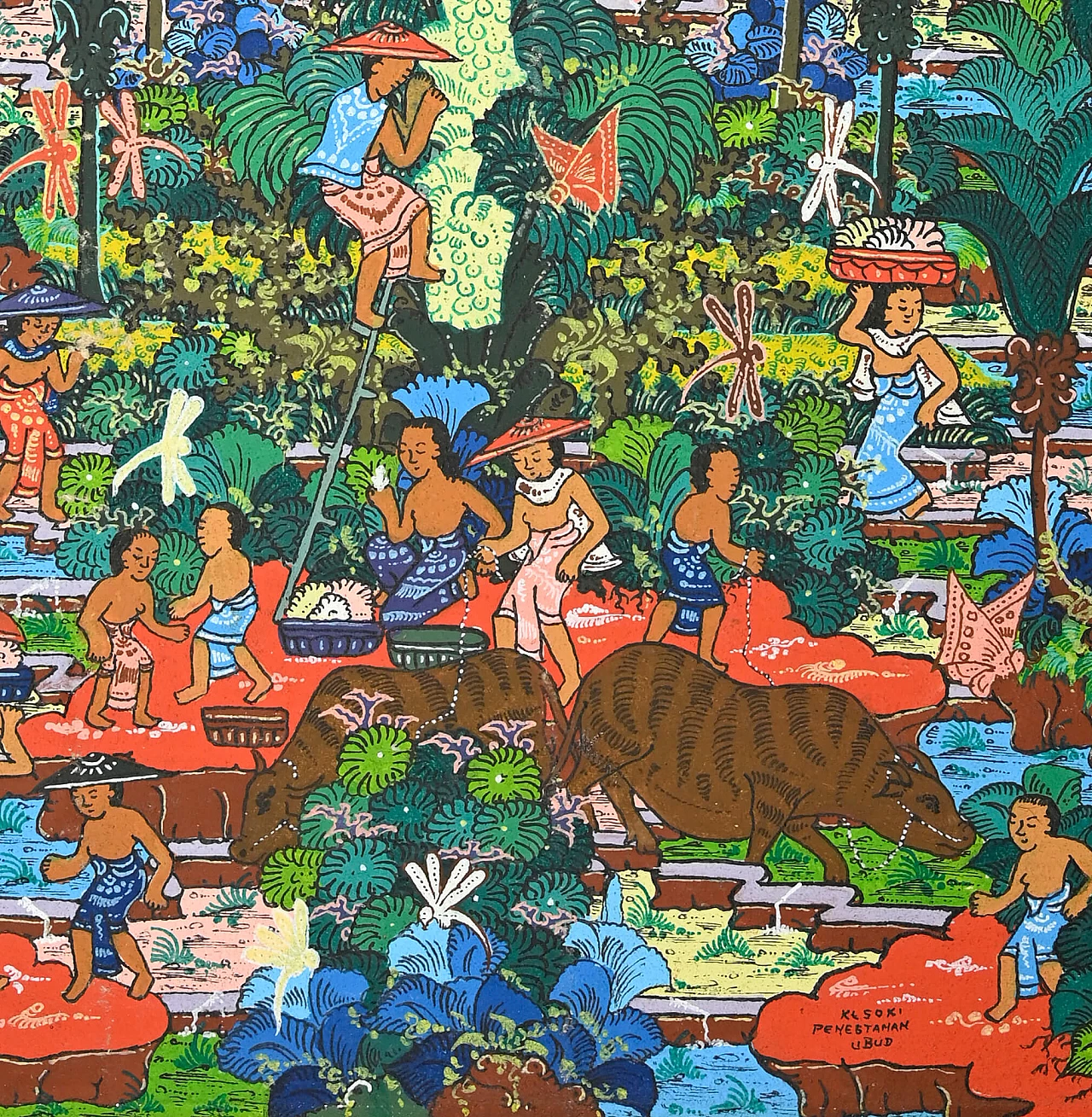 Scenes from Balinese Life, Ketut Soki, acrylic on canvas, 1960s 2