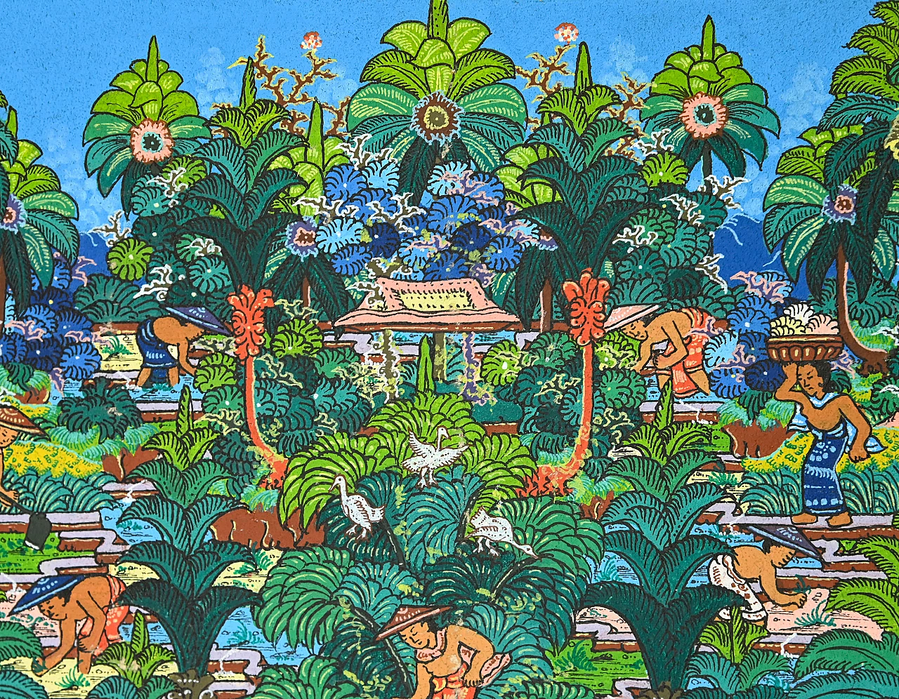 Scenes from Balinese Life, Ketut Soki, acrylic on canvas, 1960s 4