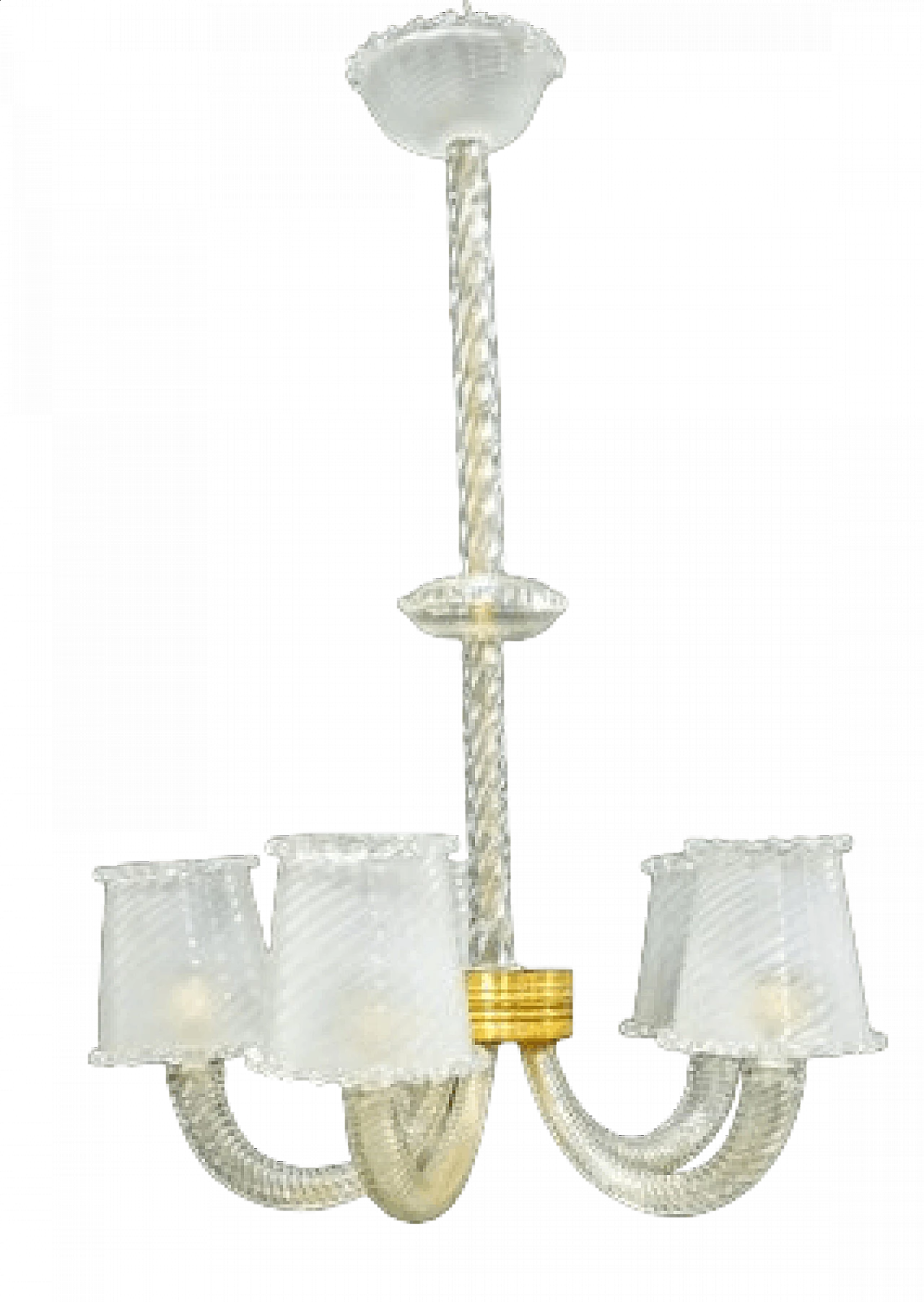 Murano glass chandelier by Ercole Barovier, 1940s 15