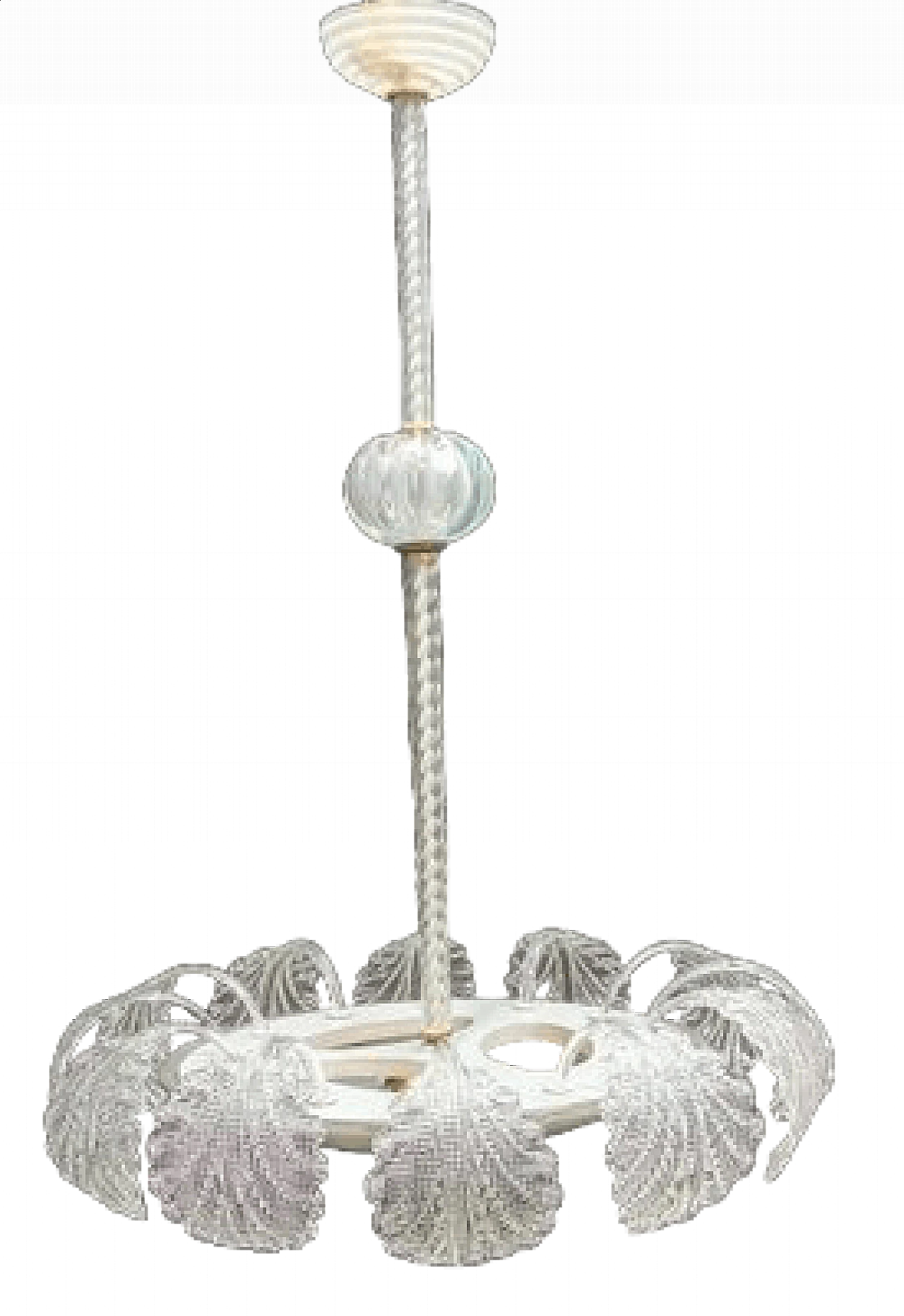 Murano glass chandelier with leaves by Barovier & Toso, 1940s 13