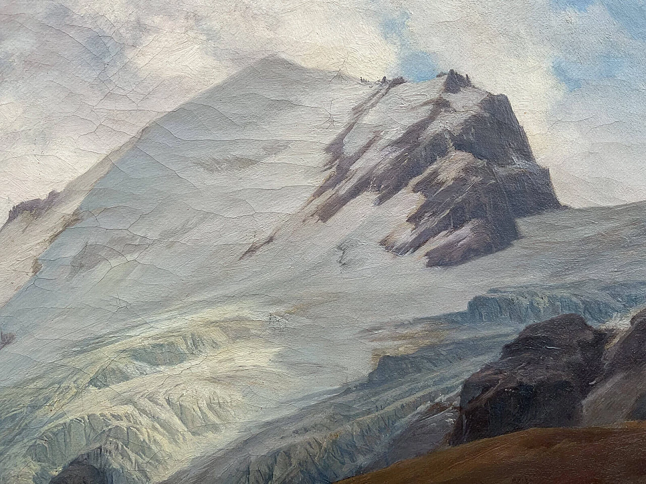 Anton Hansch, Mount Titlis with Lake Engstlensee in Switzerland, oil painting on canvas, 19th century 6