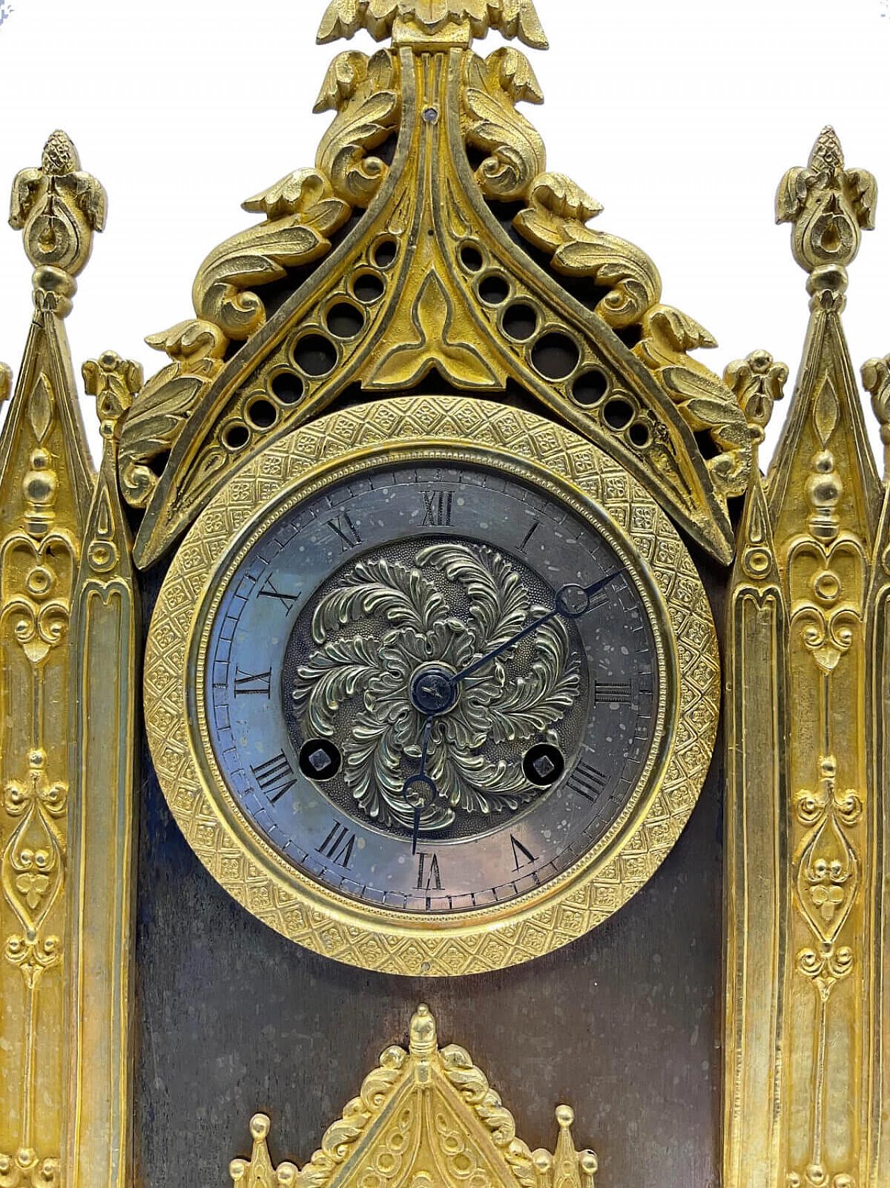 French burnished and gilded bronze cathedral clock, early 19th century 4