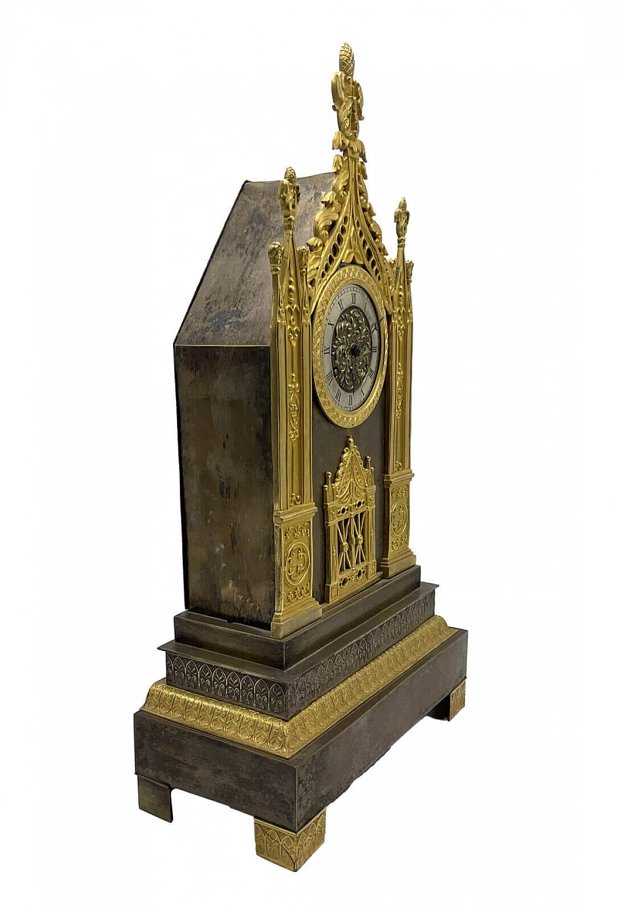 French burnished and gilded bronze cathedral clock, early 19th century 5