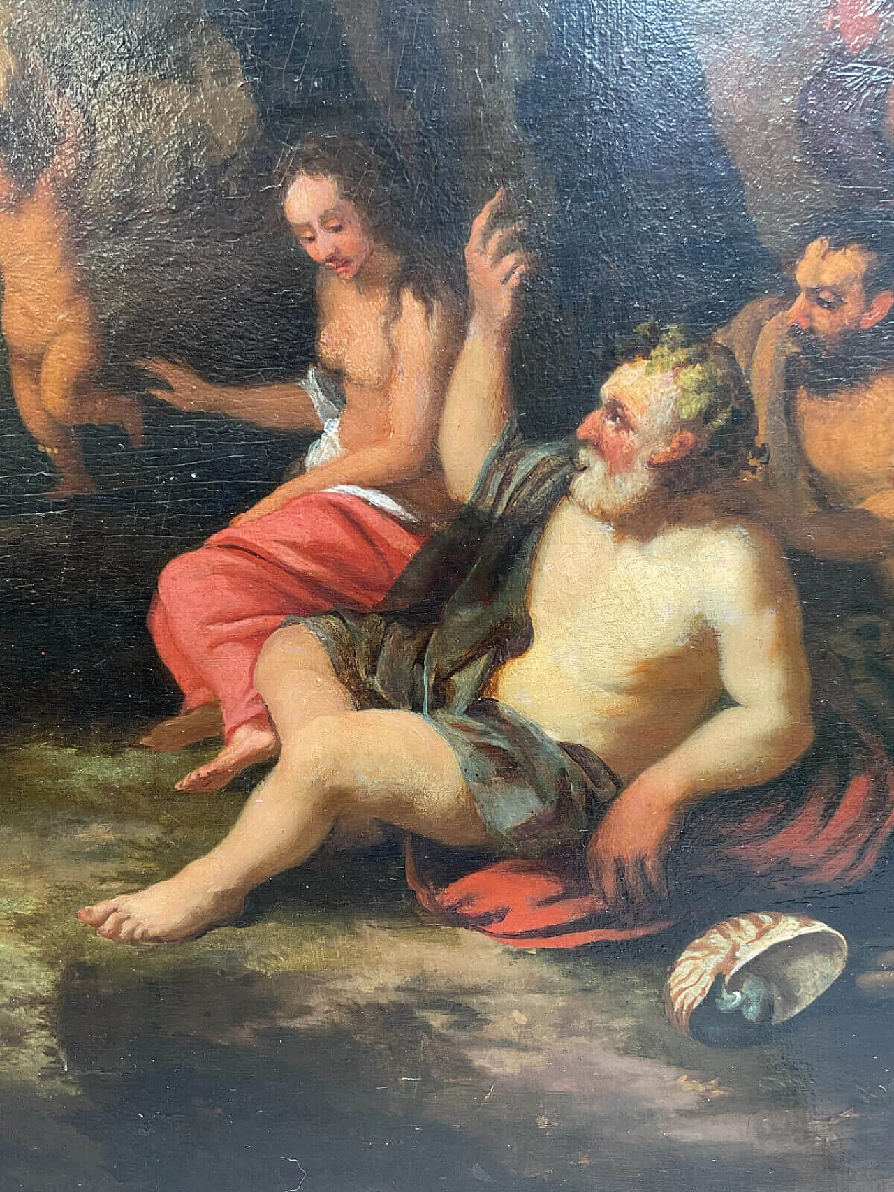 Bacchanal, oil painting on panel attributed to Gerard I Hoet, 17th century 4