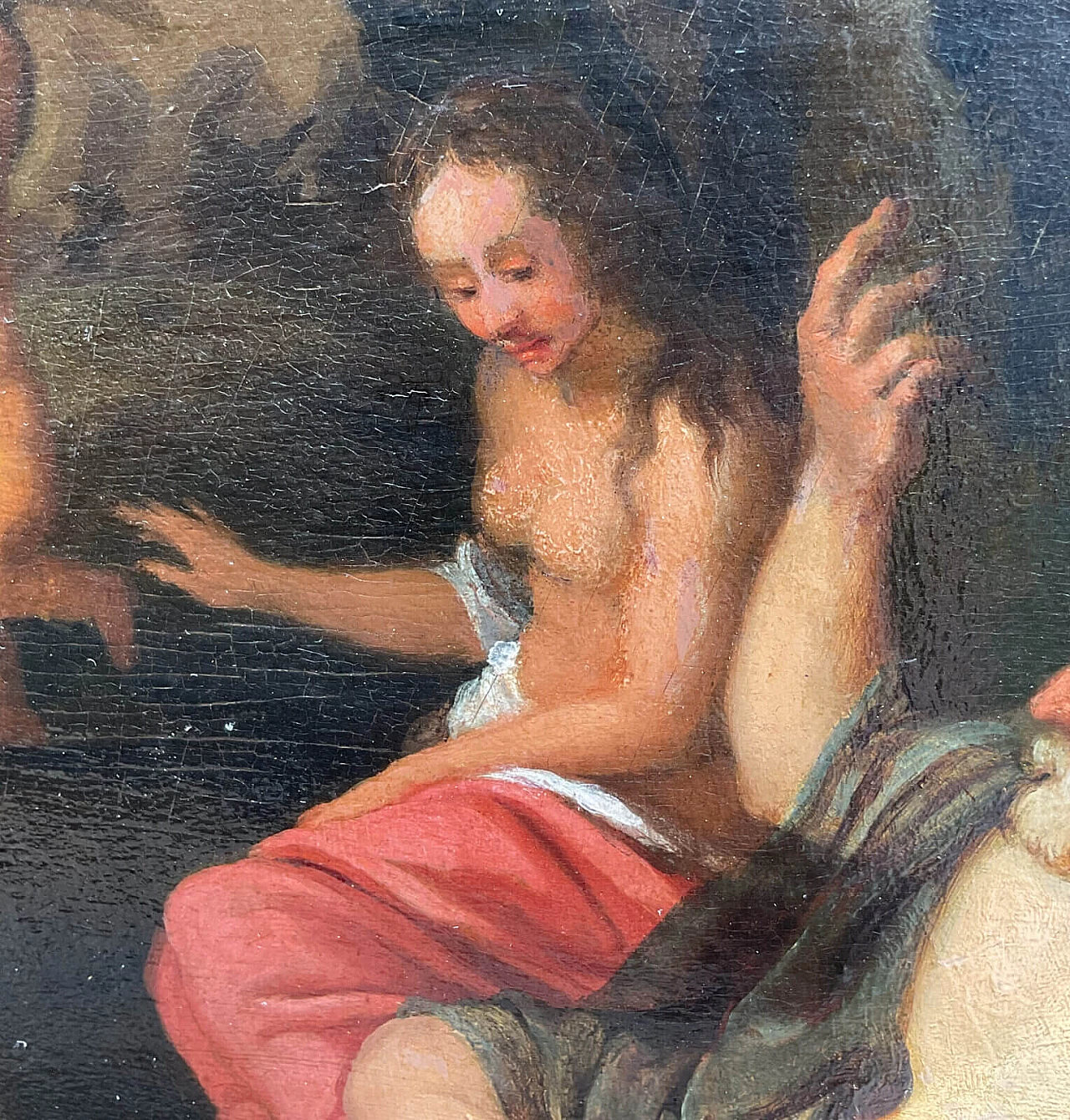 Bacchanal, oil painting on panel attributed to Gerard I Hoet, 17th century 7