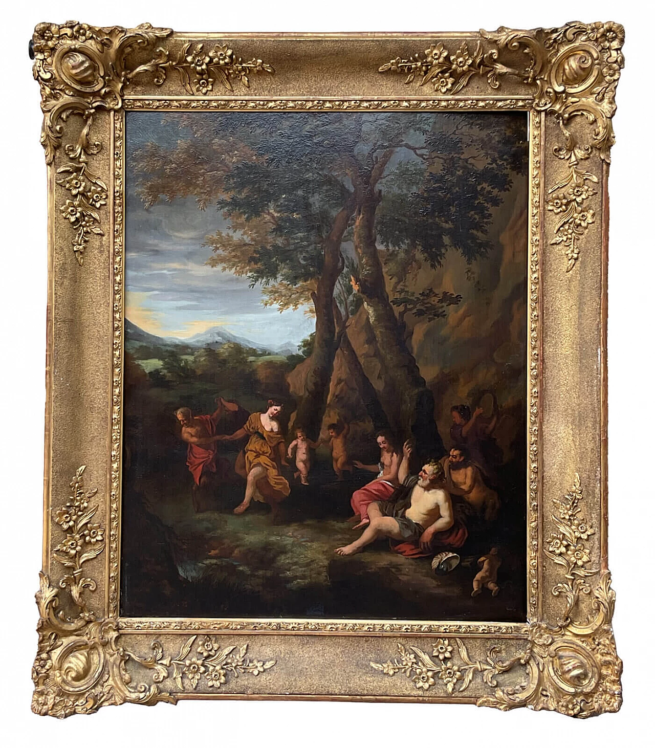 Bacchanal, oil painting on panel attributed to Gerard I Hoet, 17th century 9