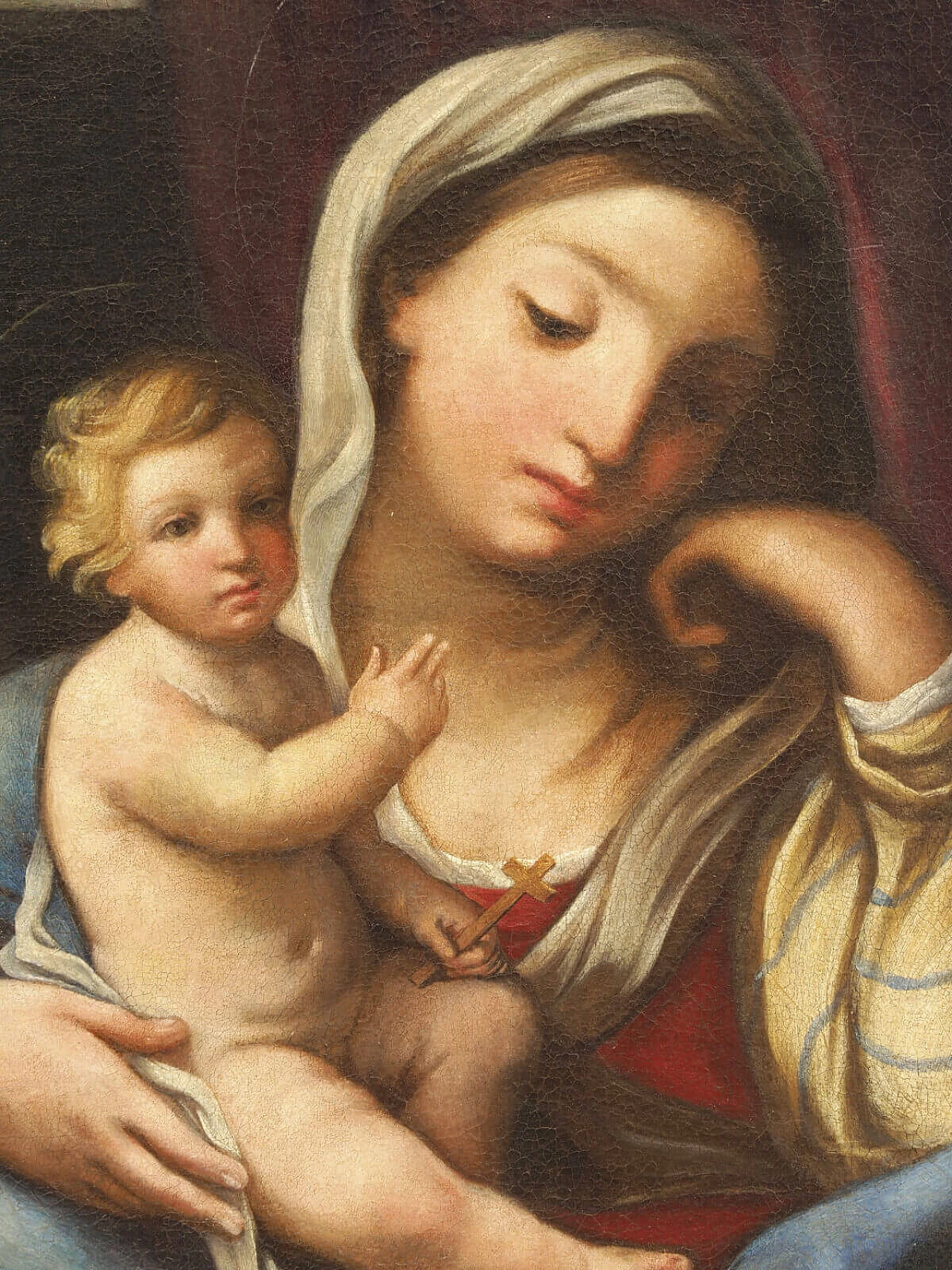 Roman school, Madonna with Child, oil painting on canvas, 18th century 2