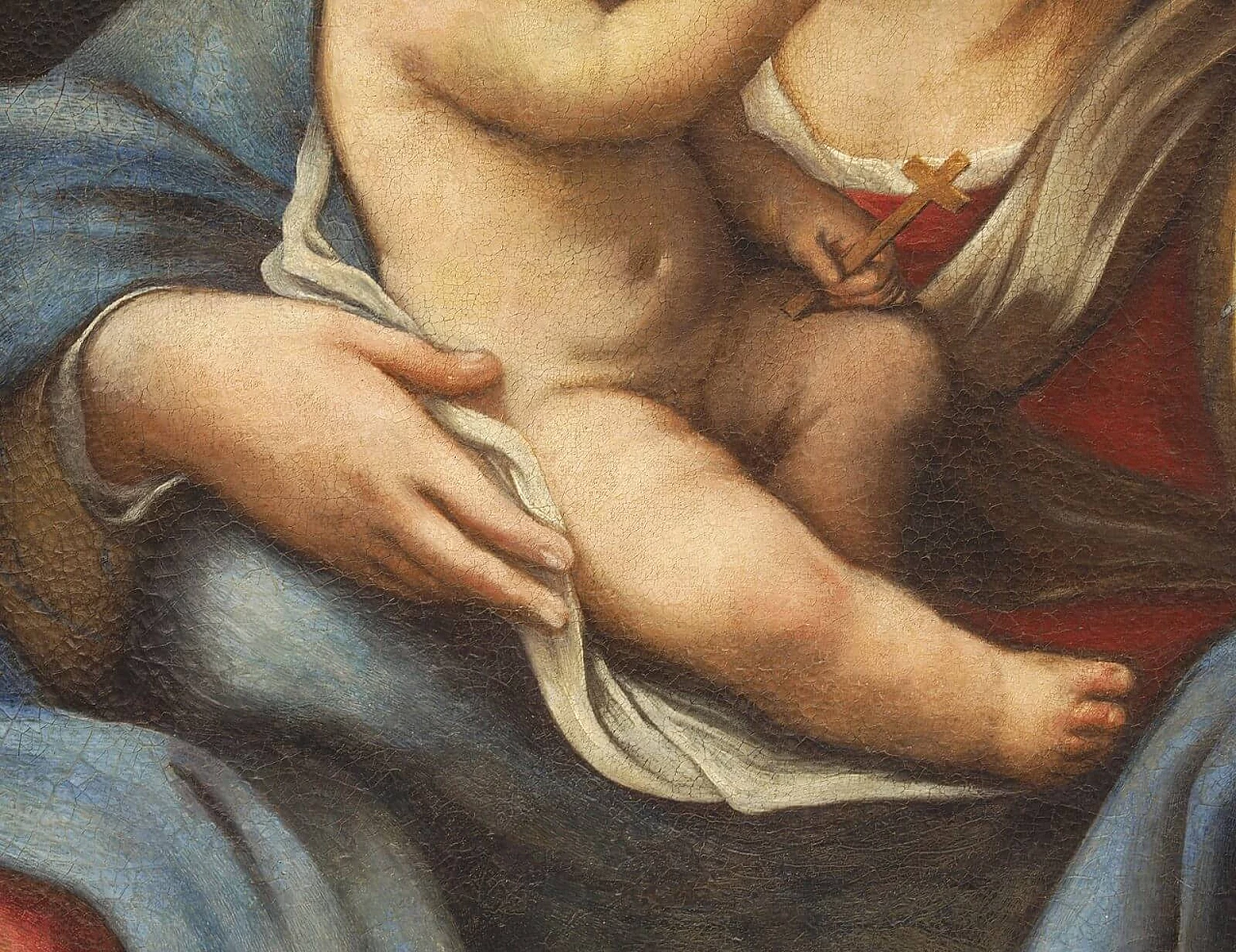 Roman school, Madonna with Child, oil painting on canvas, 18th century 3