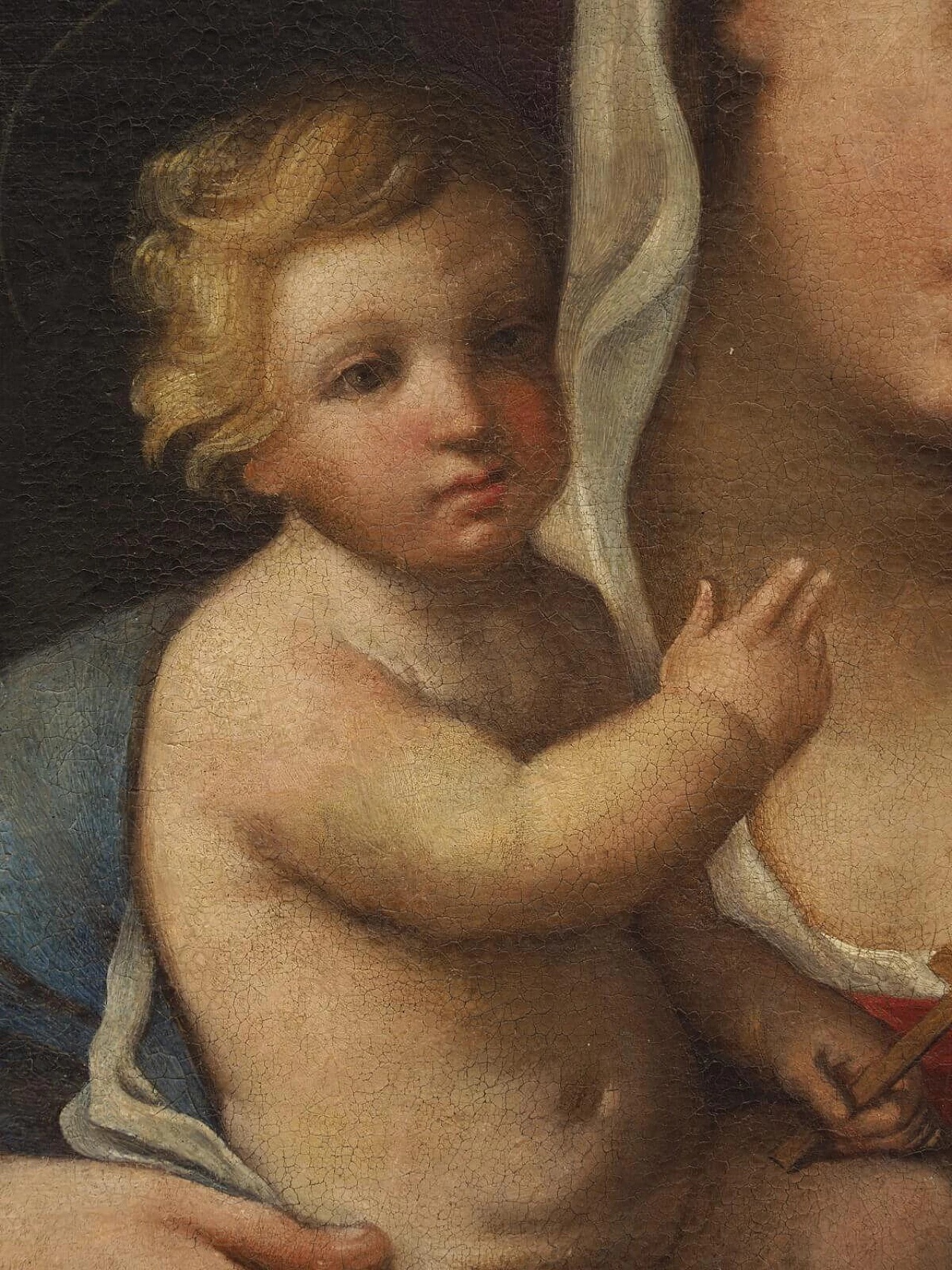 Roman school, Madonna with Child, oil painting on canvas, 18th century 5