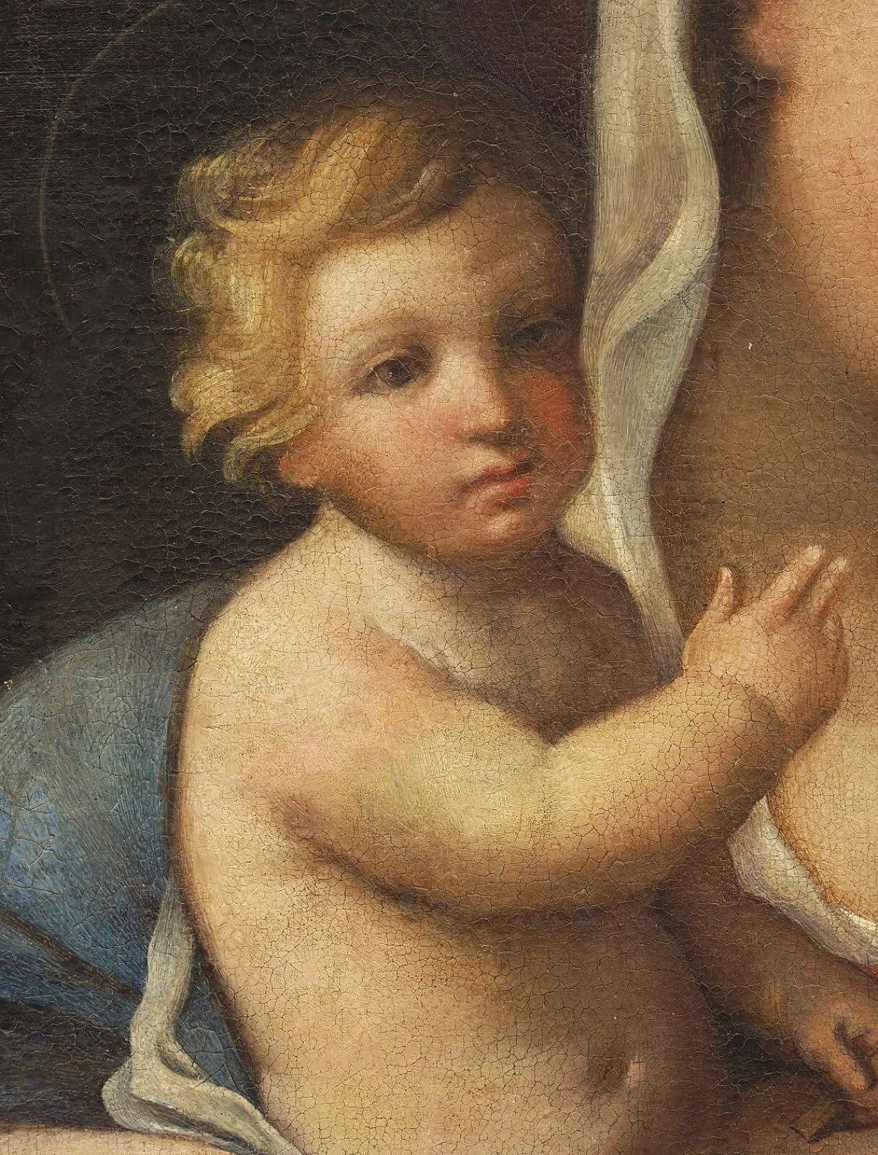 Roman school, Madonna with Child, oil painting on canvas, 18th century 6