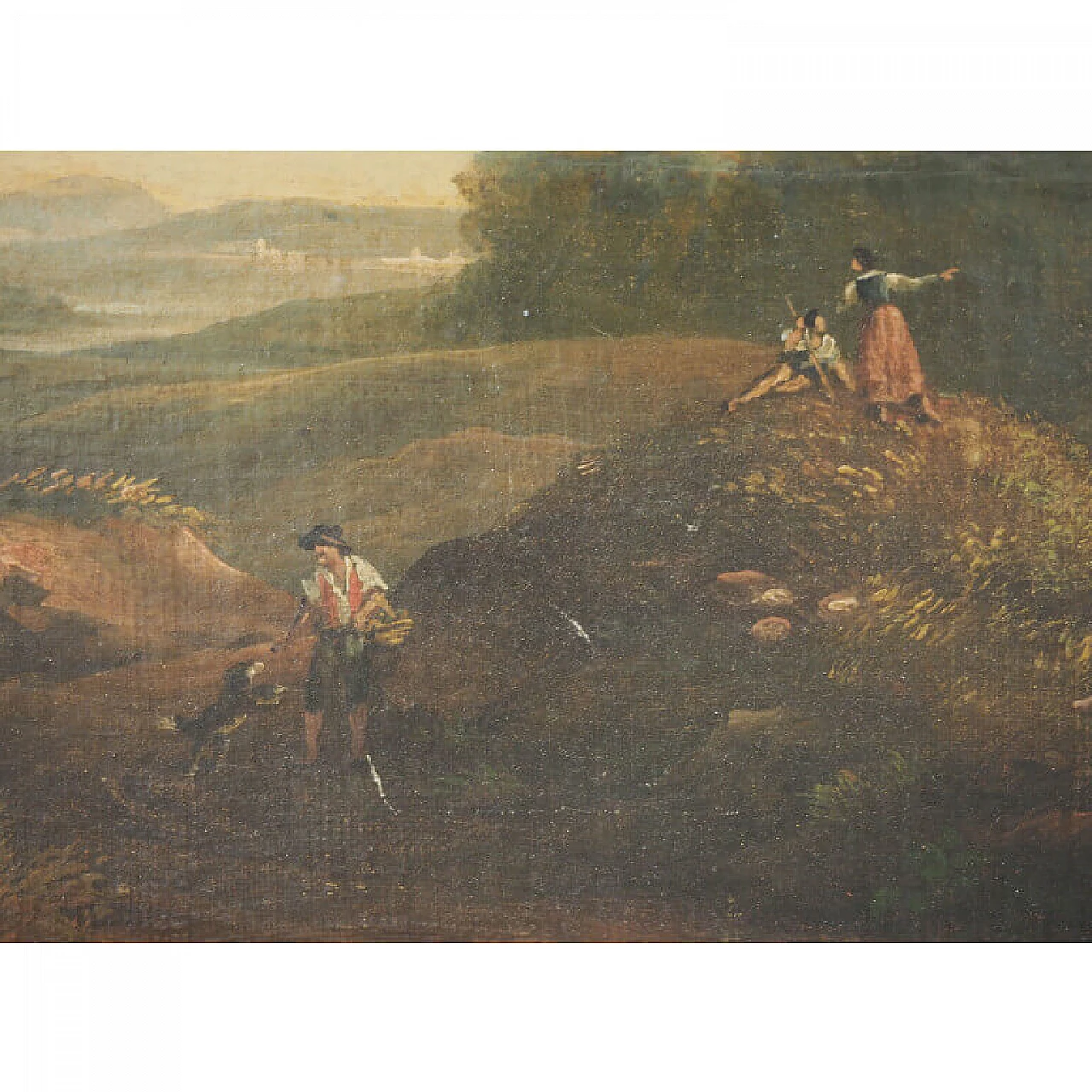 Roman artist, View of the Latium countryside, oil on canvas, 19th century 4