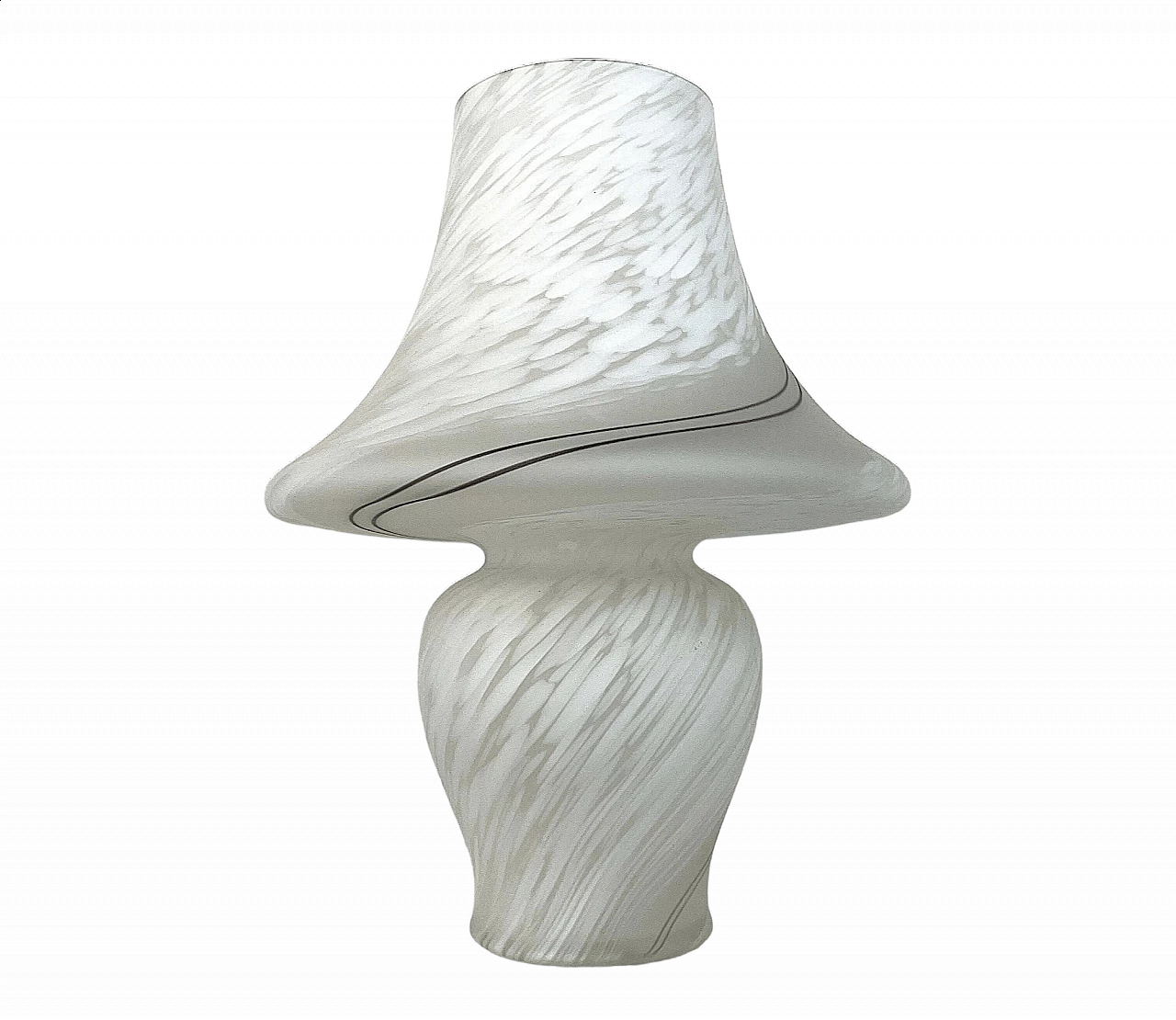 Milky Murano glass mushroom table lamp, 1970s 11