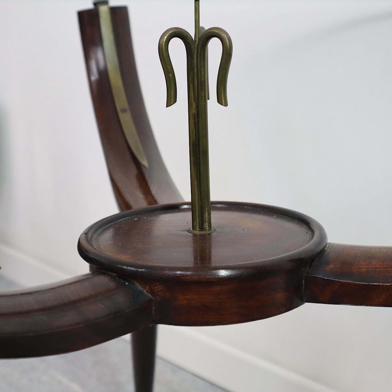 Coffee table glass top and brass details, 1950s 3