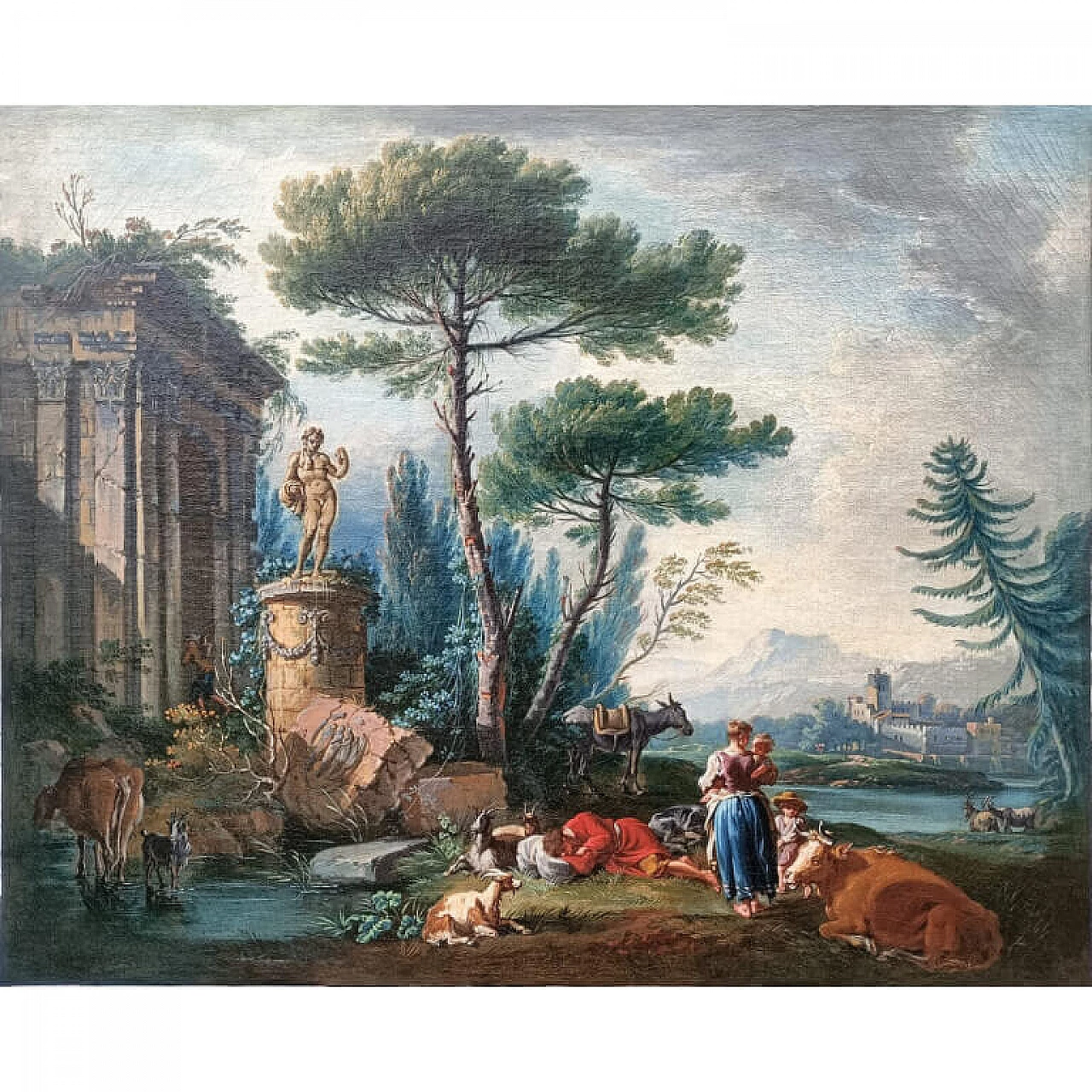 Rural landscape with figures by Jean-Baptiste Pillement, '700 4