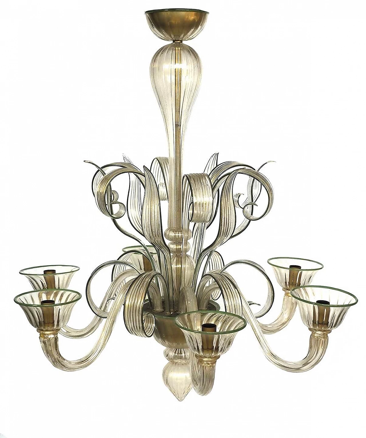 6-light Murano glass chandelier by Galliano Ferro, 1970s 1