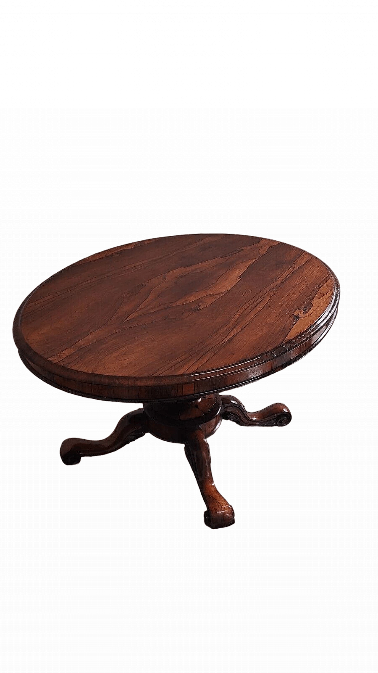 Rosewood a vela table with casters, mid-19th century 9