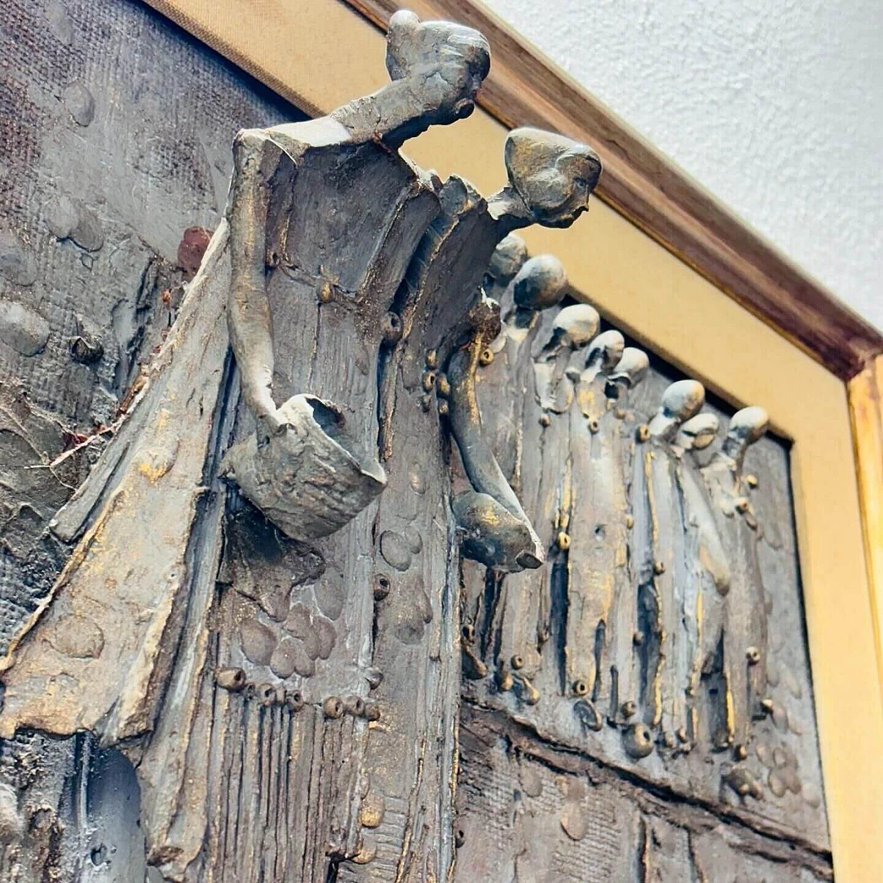 Clay bas-relief by Francesco Zoli, 1950s 2