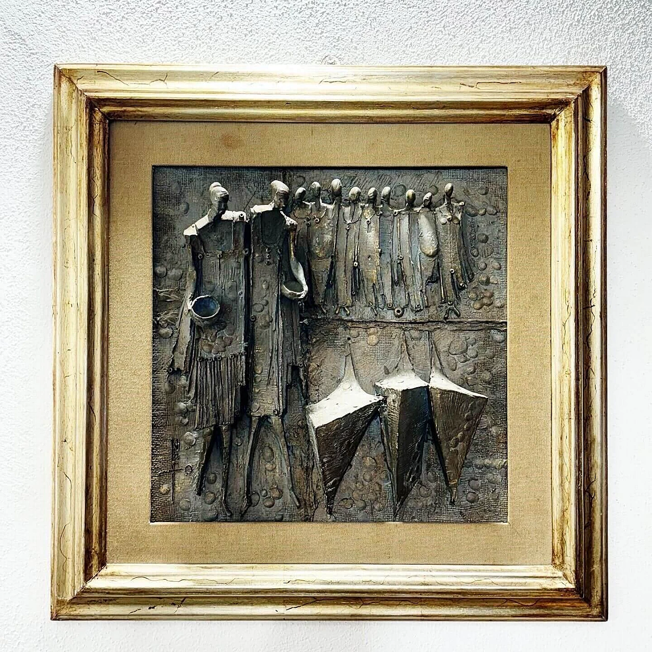 Clay bas-relief by Francesco Zoli, 1950s 5