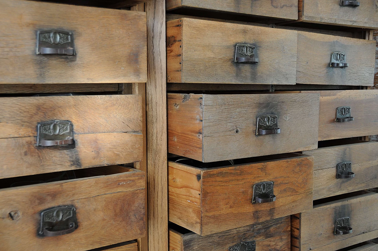 Liberty style oak storage chest of drawers, 1930s 4