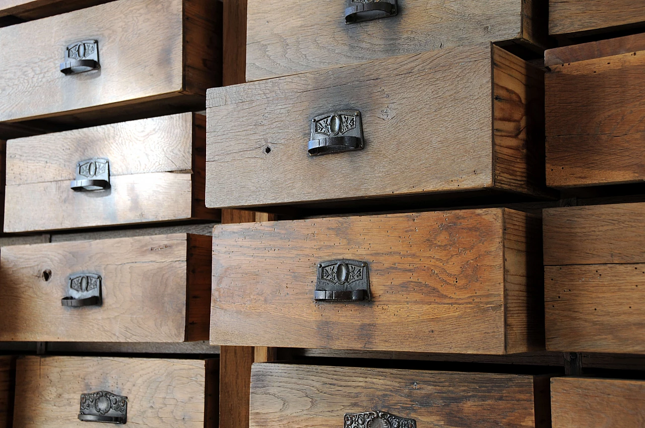 Liberty style oak storage chest of drawers, 1930s 5