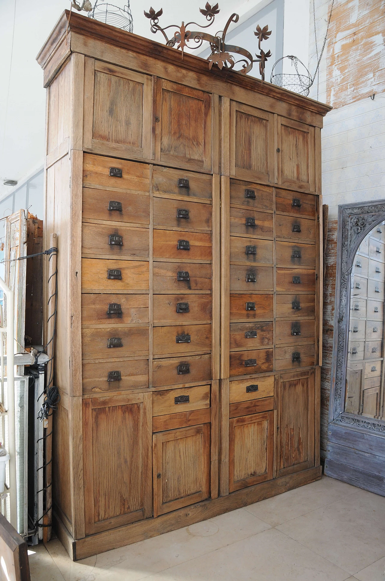 Liberty style oak storage chest of drawers, 1930s 16