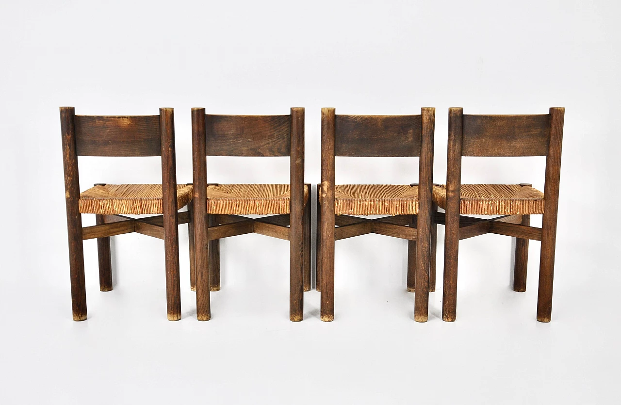 4 Meribel chairs by Charlotte Perriand for Steph Simon, 1950s 3