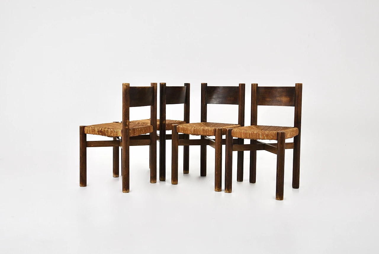 4 Meribel chairs by Charlotte Perriand for Steph Simon, 1950s 5