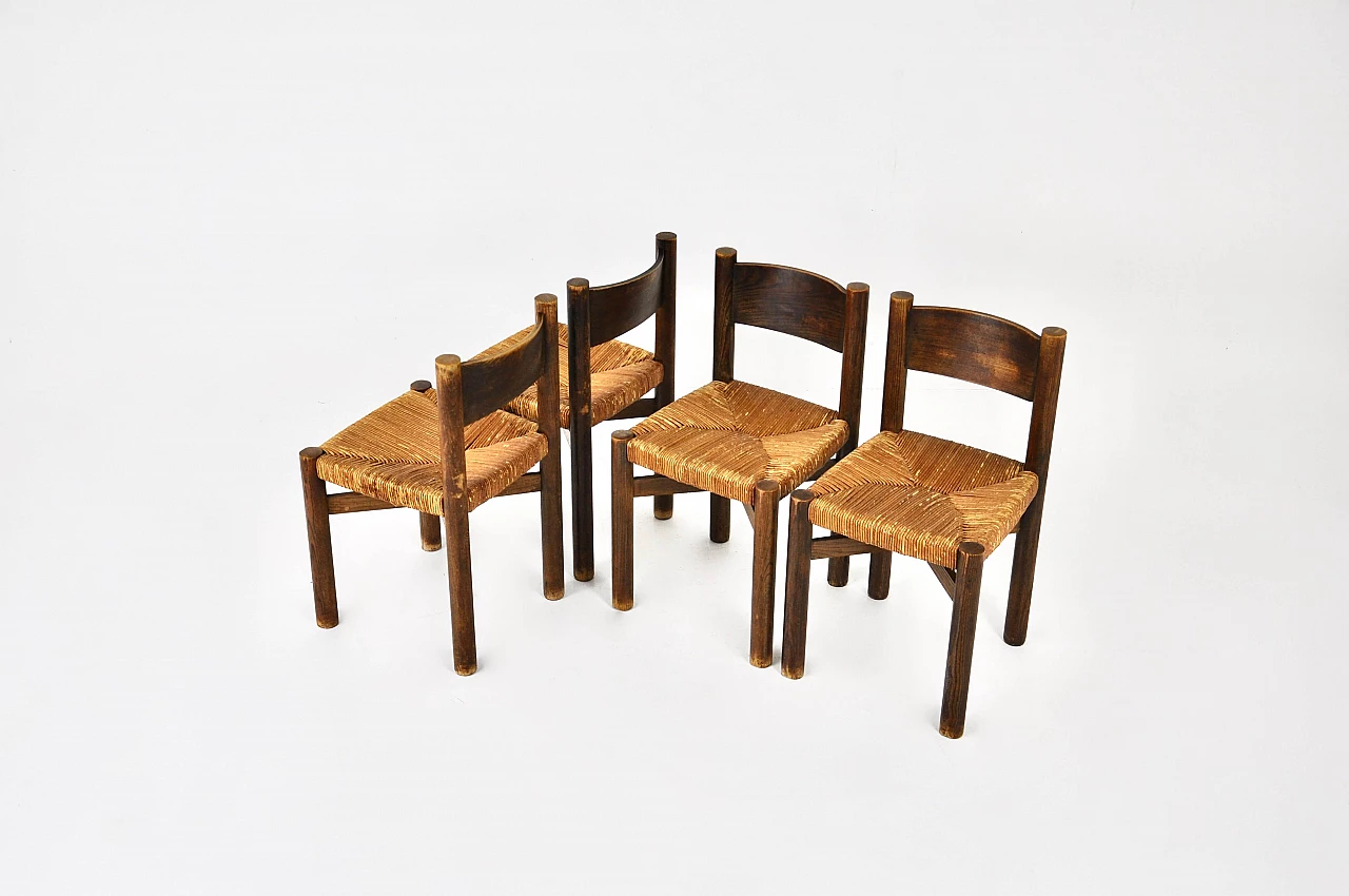 4 Meribel chairs by Charlotte Perriand for Steph Simon, 1950s 6