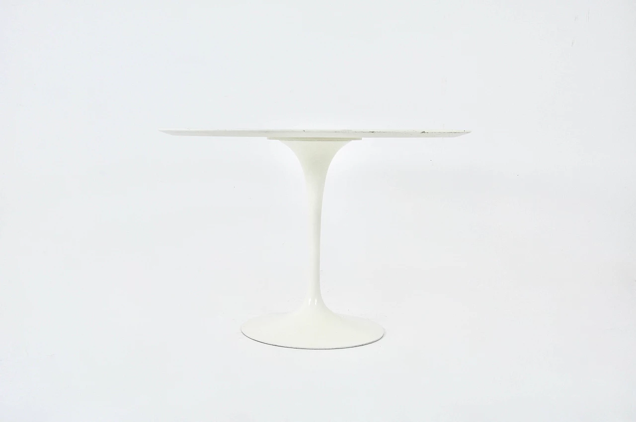 Tavolo tondo in formica bianco di Eero Saarinen per Knoll International, anni '60 1