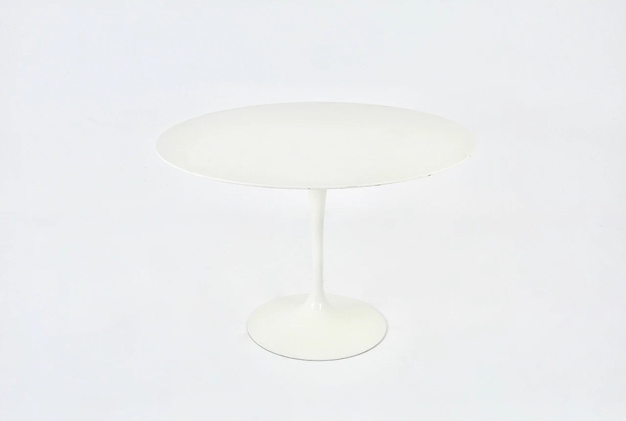 Tavolo tondo in formica bianco di Eero Saarinen per Knoll International, anni '60 2