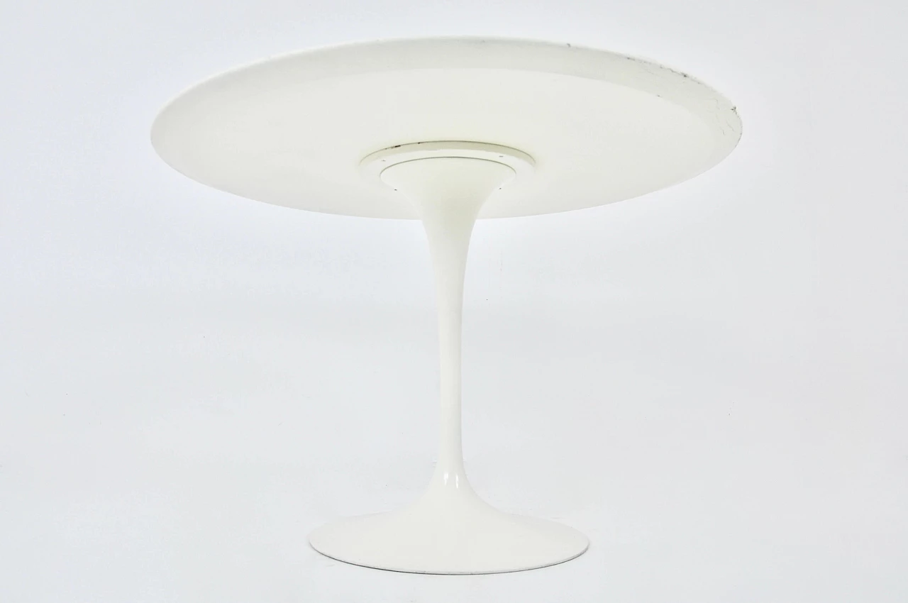 Tavolo tondo in formica bianco di Eero Saarinen per Knoll International, anni '60 4