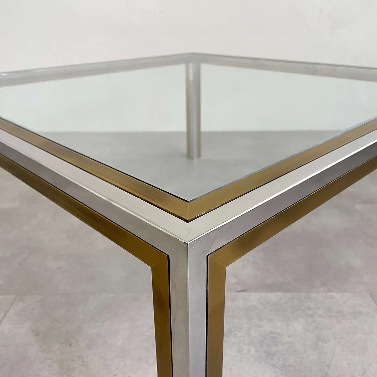 Brass coffee table in the style of Romeo Rega, 1970s 4