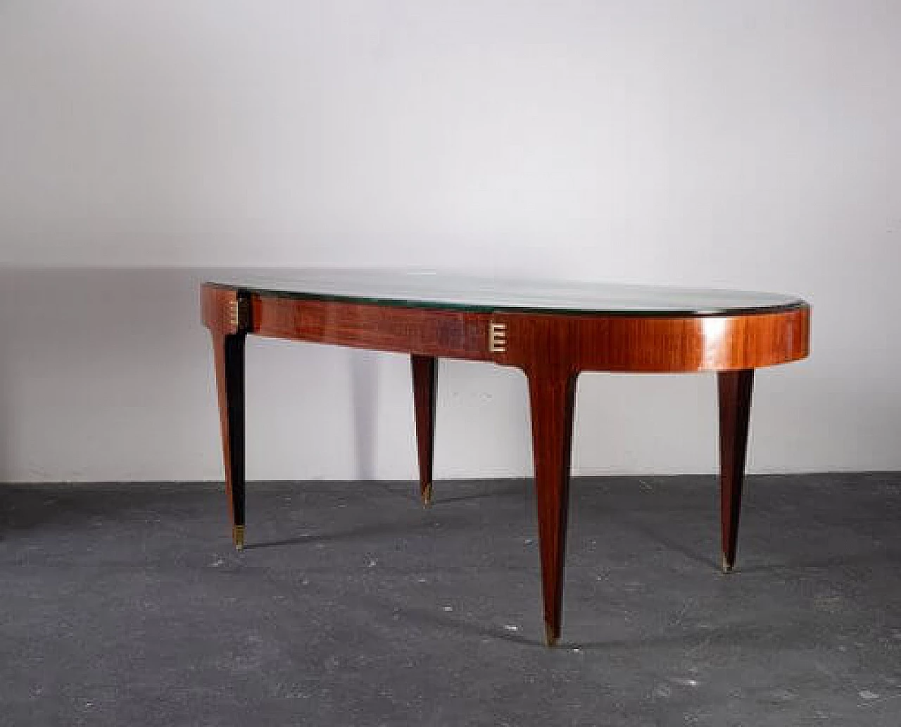 Rosewood dining table with glass top, 1950s 3