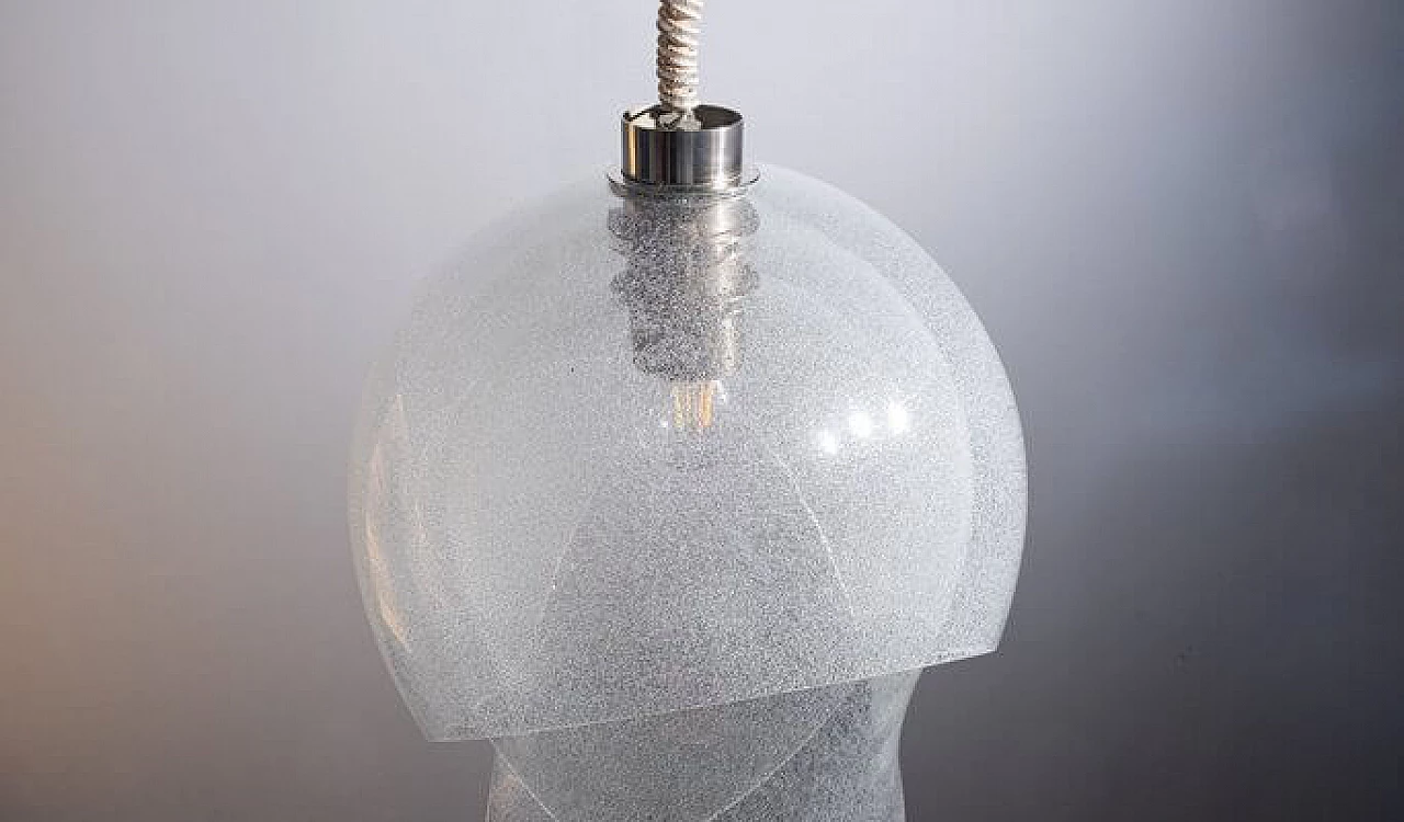 Petal ceiling lamp attributed to Carlo Nason for Nasonmoretti, 1960s 4