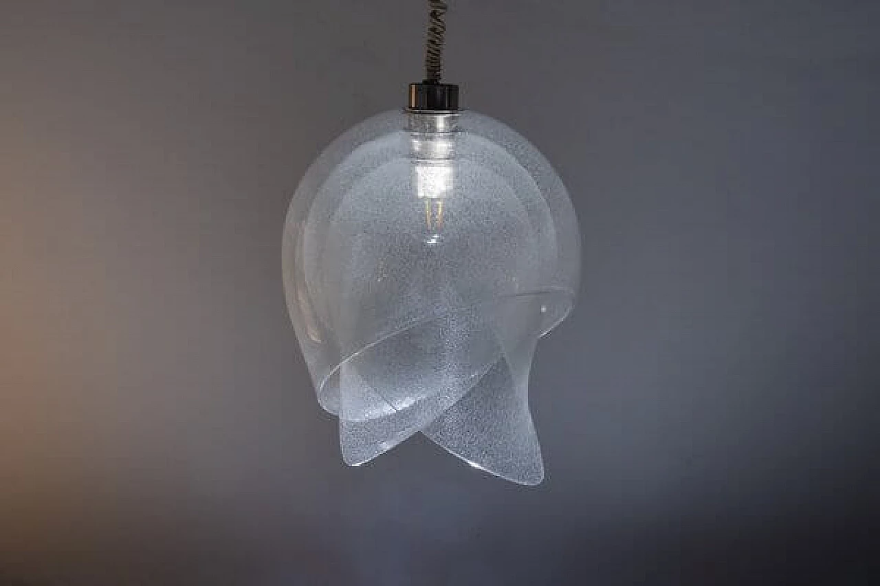 Petal ceiling lamp attributed to Carlo Nason for Nasonmoretti, 1960s 5