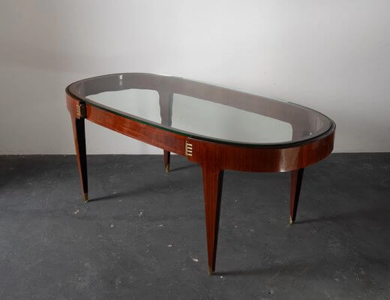 Rosewood dining table with glass top, 1950s 6