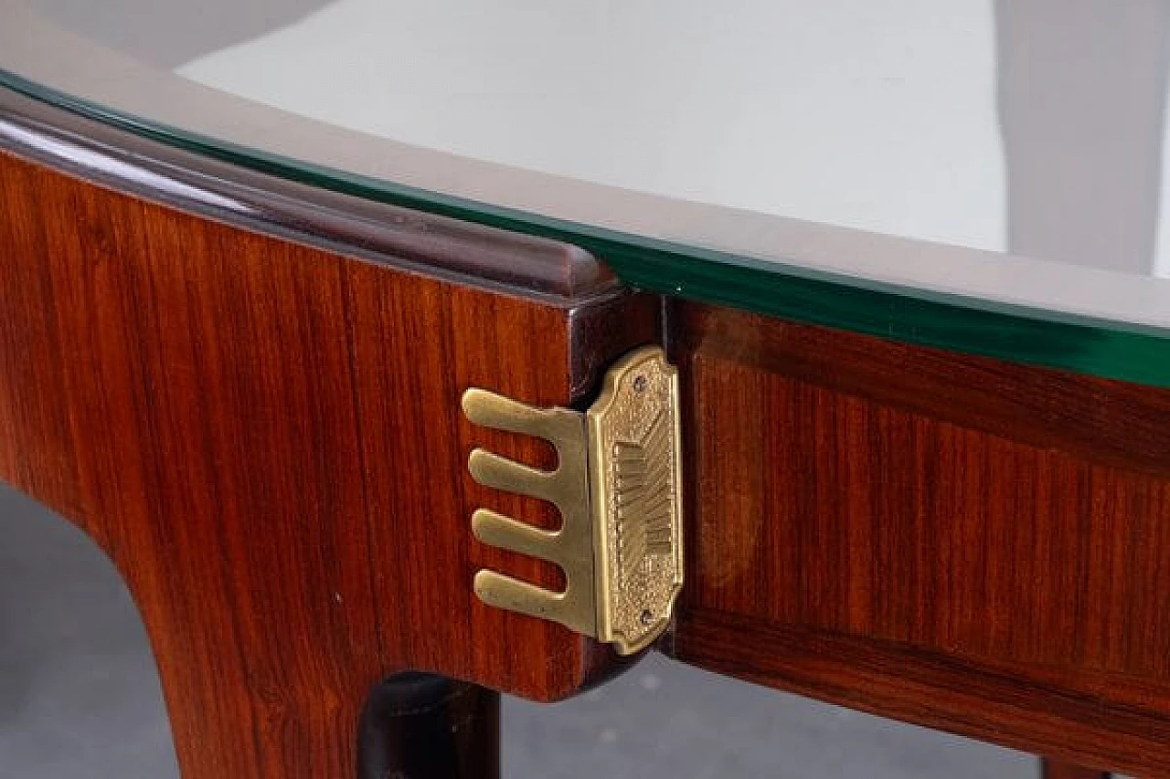 Rosewood dining table with glass top, 1950s 10