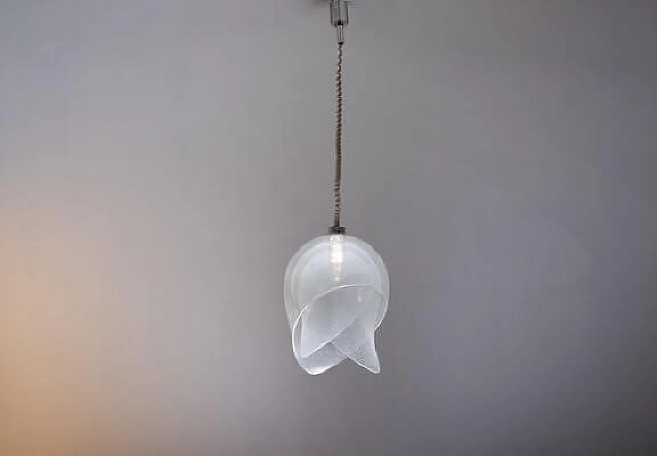 Petal ceiling lamp attributed to Carlo Nason for Nasonmoretti, 1960s 13