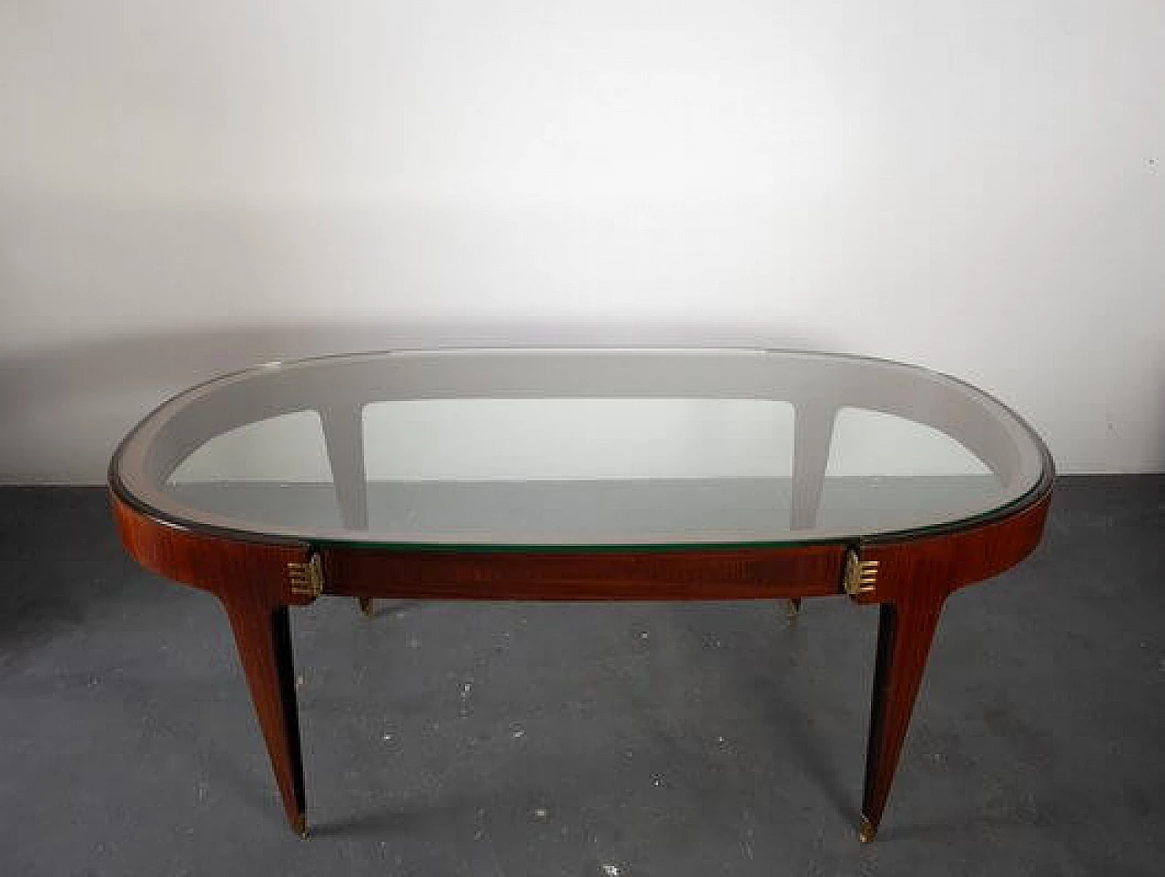 Rosewood dining table with glass top, 1950s 14