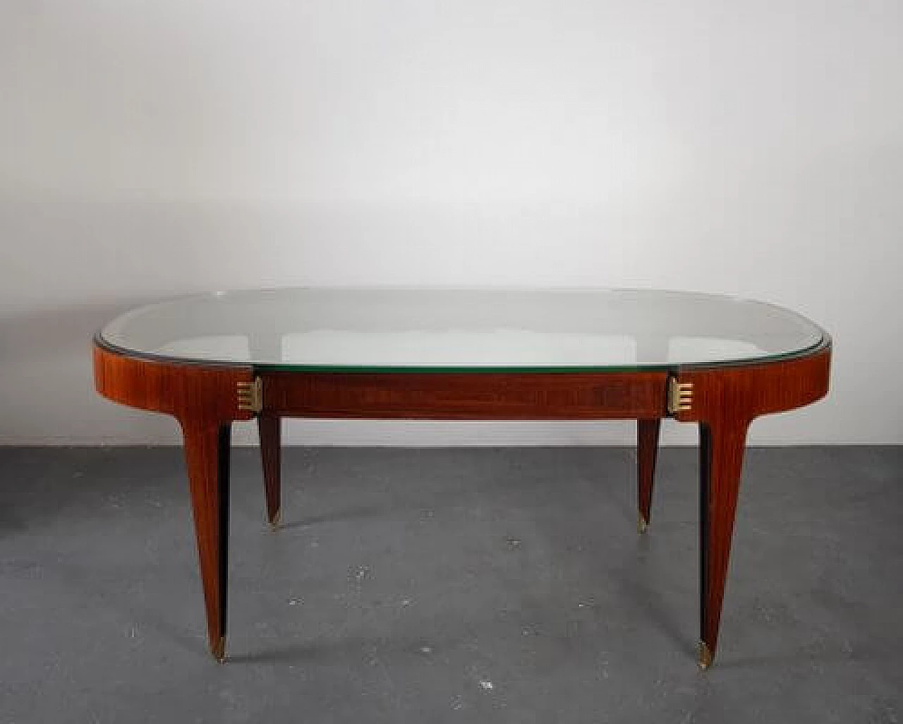 Rosewood dining table with glass top, 1950s 15